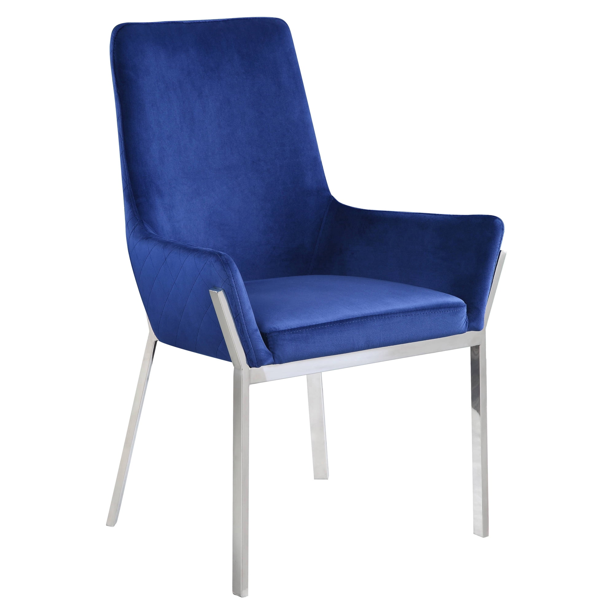 Picture of Acme Furniture DN00222 37 x 26 x 25 in. Cambrie Side Chair&#44; Blue Velvet & Mirrored Silver