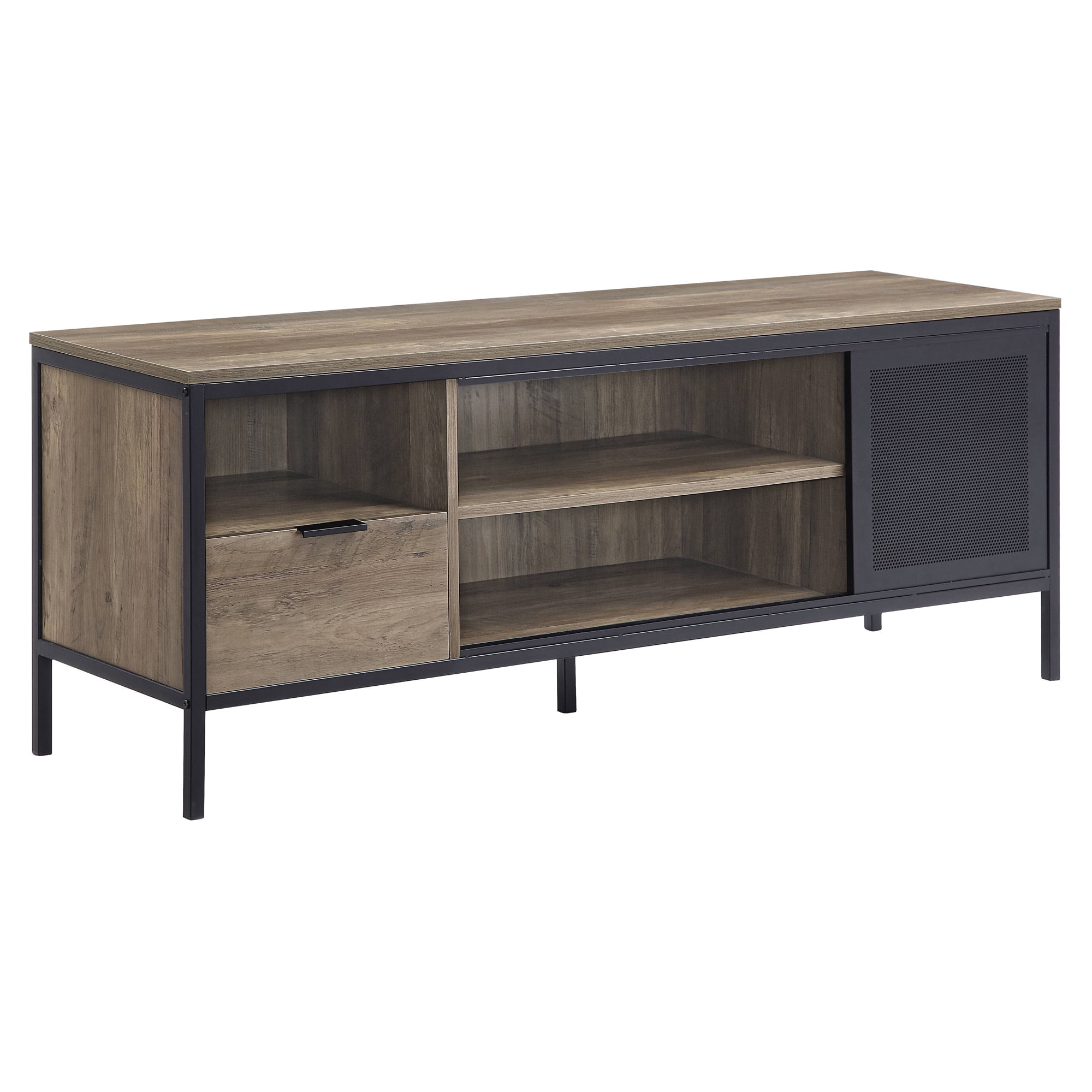 Picture of Acme Furniture LV00404 21 x 16 x 55 in. Nantan TV Stand&#44; Rustic Oak & Black