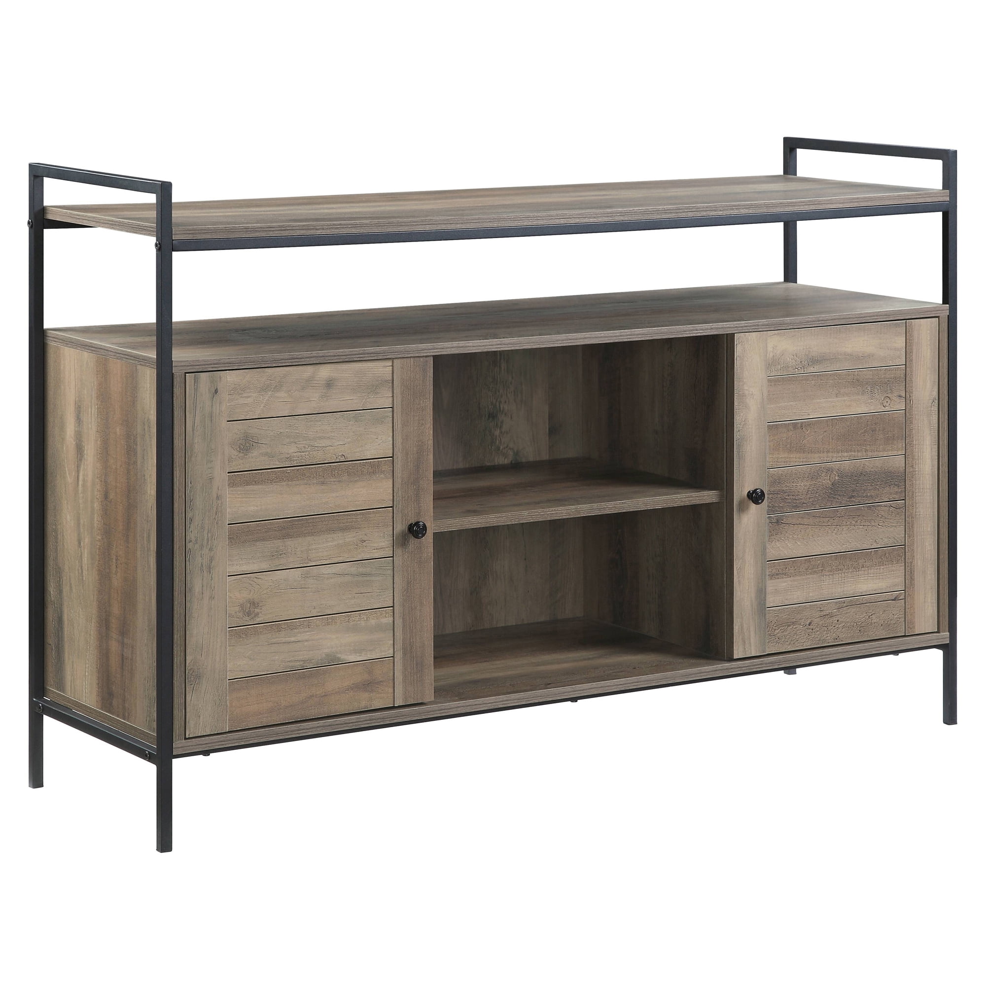 Picture of Acme Furniture LV00743 33 x 16 x 52 in. Baina TV Stand&#44; Rustic Oak & Black
