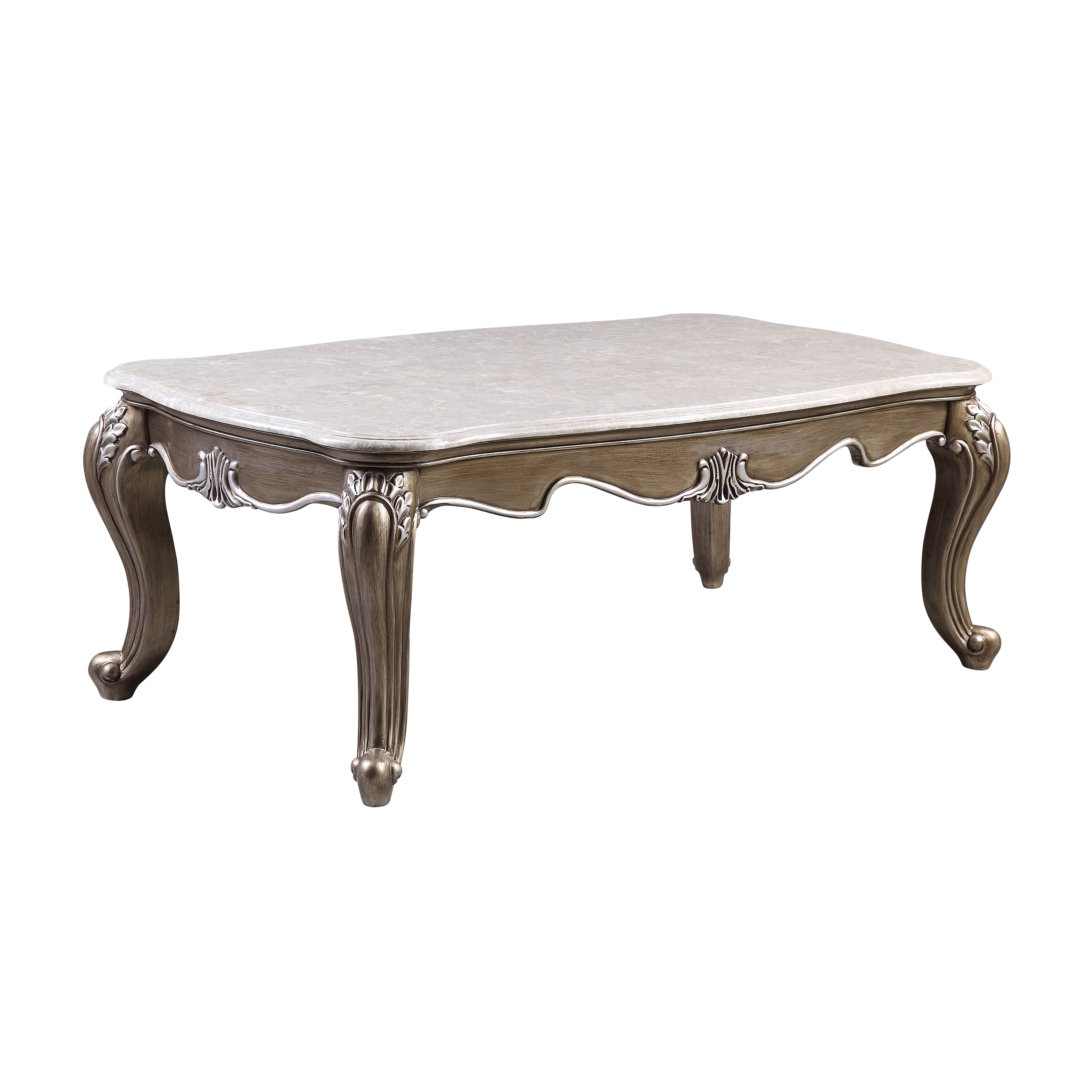 Picture of Acme Furniture LV00302 54 x 32 x 20 in. Elozzol Coffee Table&#44; Marble Top & Espresso