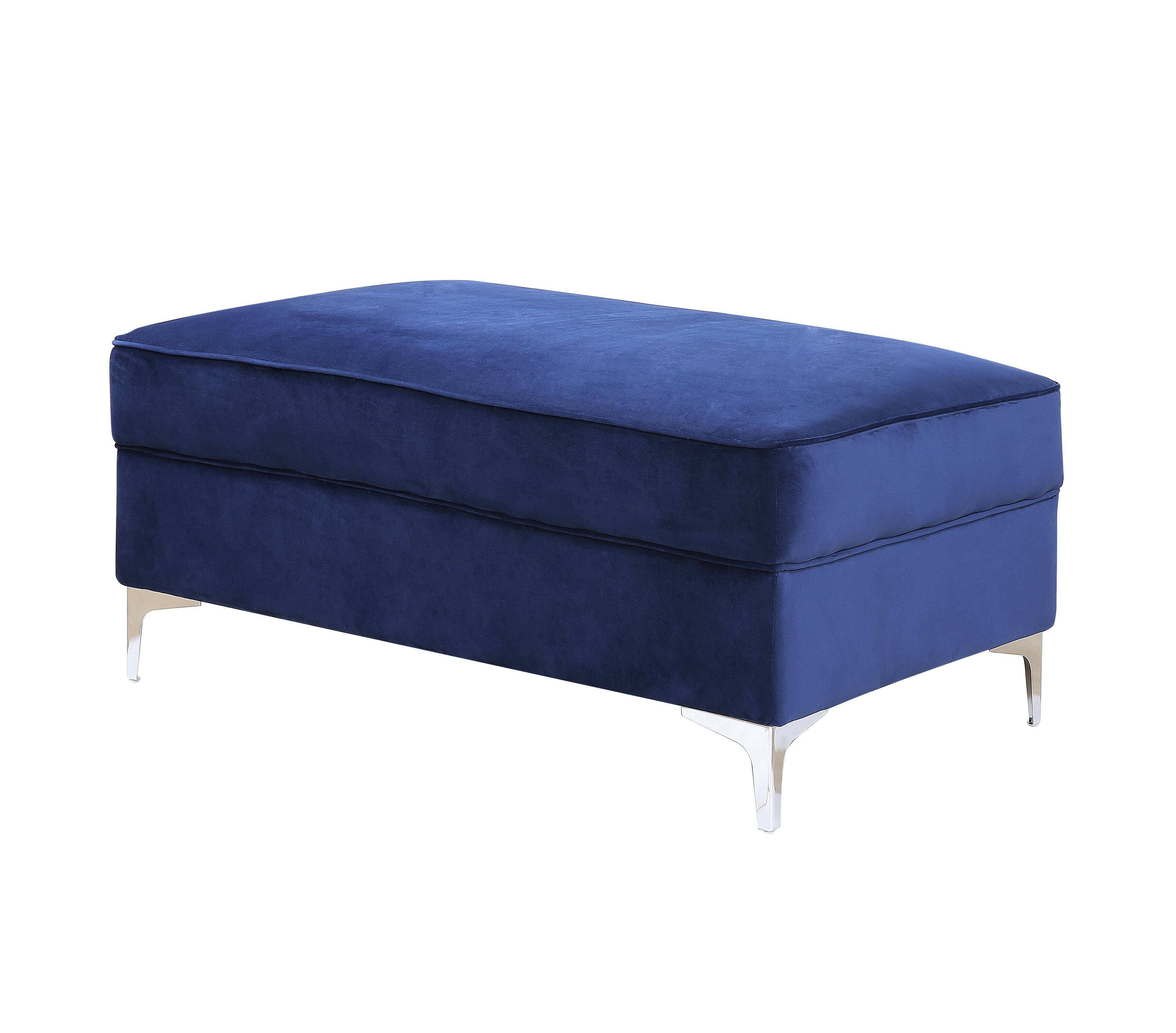 Picture of Acme Furniture LV00367 45 x 28 x 20 in. Bovasis Ottoman, Blue Velvet