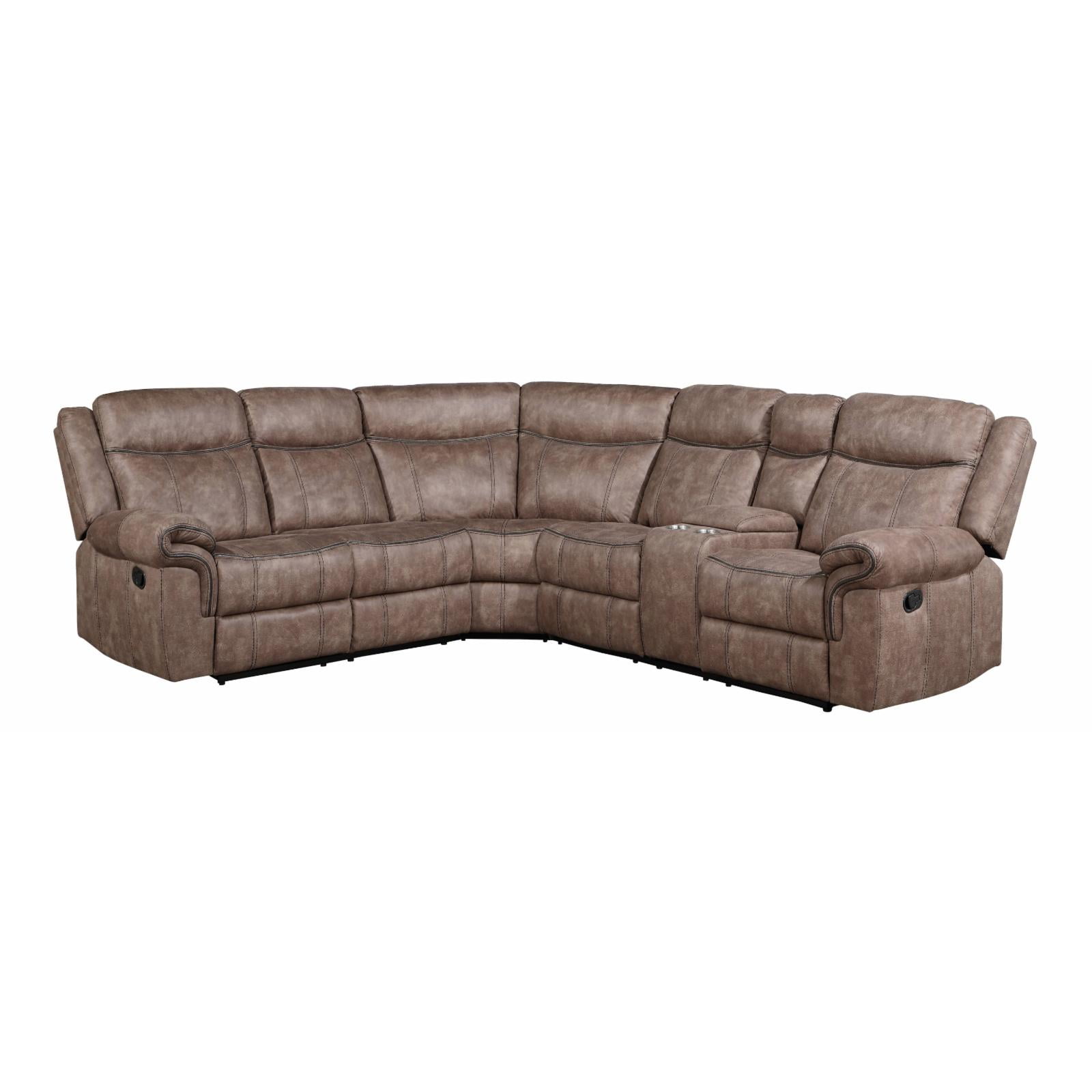 131 x 38 x 41 in. Dollum Sectional Sofa, 2-Tone Chocolate Velvet - Acme Furniture LV00397