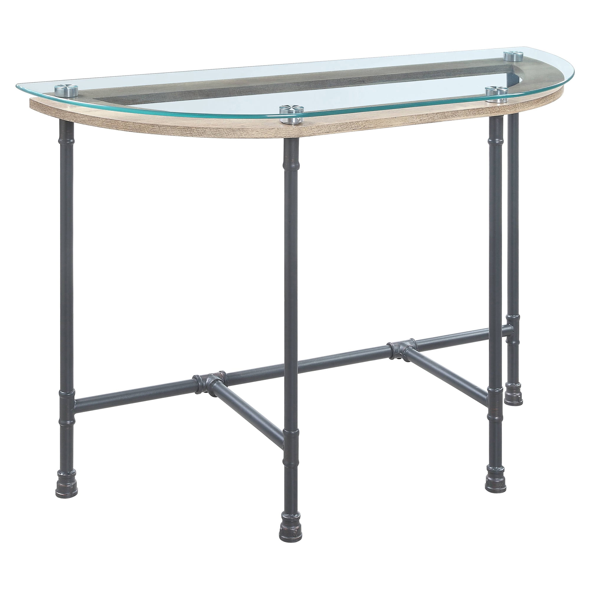 Picture of Acme Furniture LV00437 47 x 18 x 30 in. Brantley Sofa Table&#44; Clear Glass & Sandy Gray