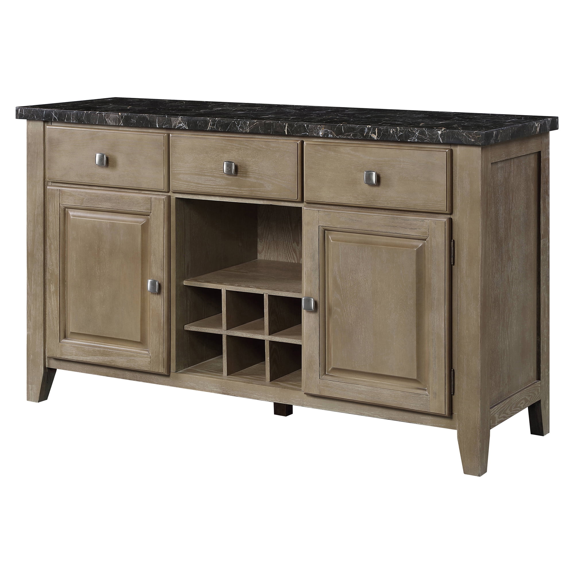 Picture of Acme Furniture DN00555 56 x 18 x 34 in. Charnell Server&#44; Marble & Oak