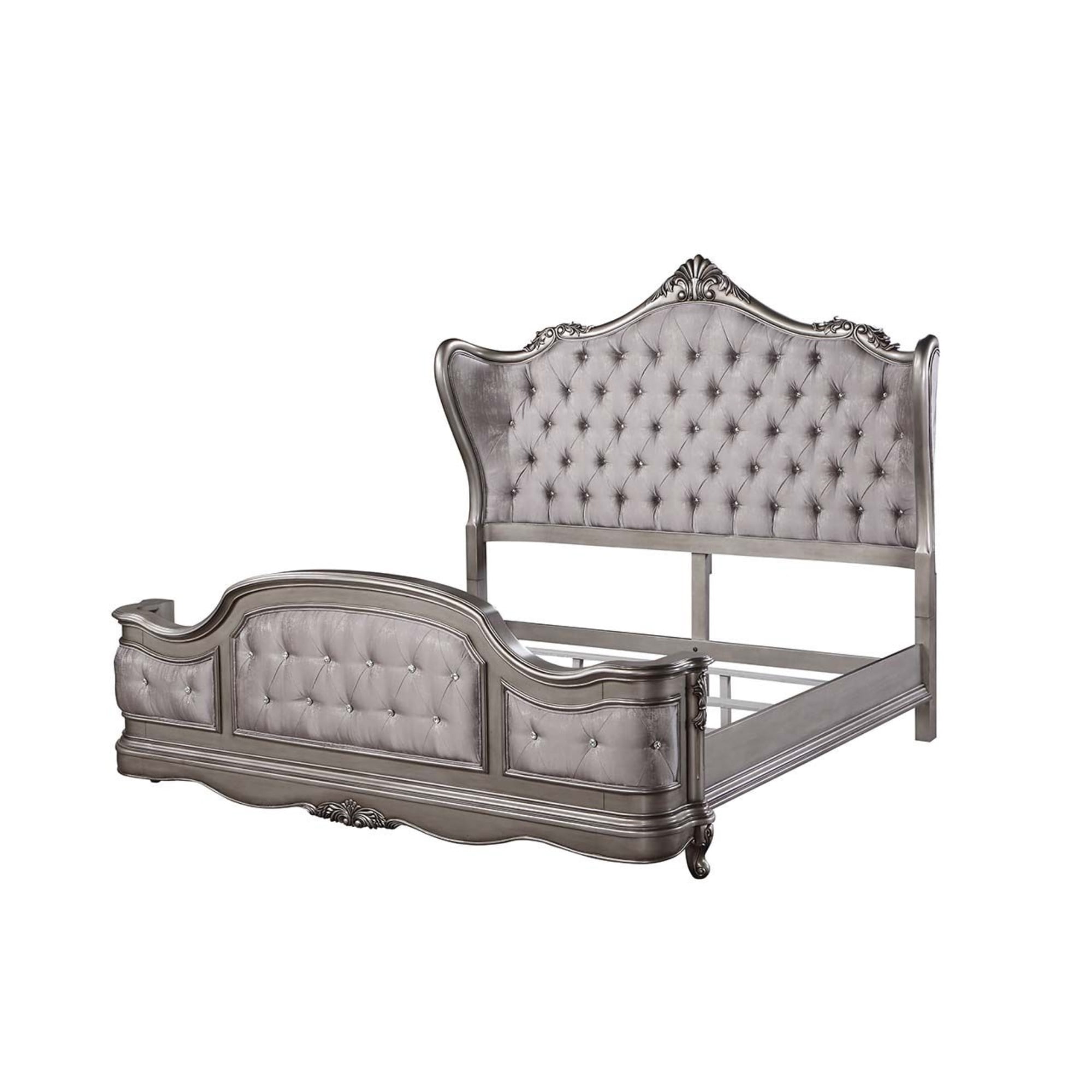 Picture of Acme Furniture BD00602EK 89 x 87 x 71 in. Ausonia Eastern Bed, Antique Platinum - King Size