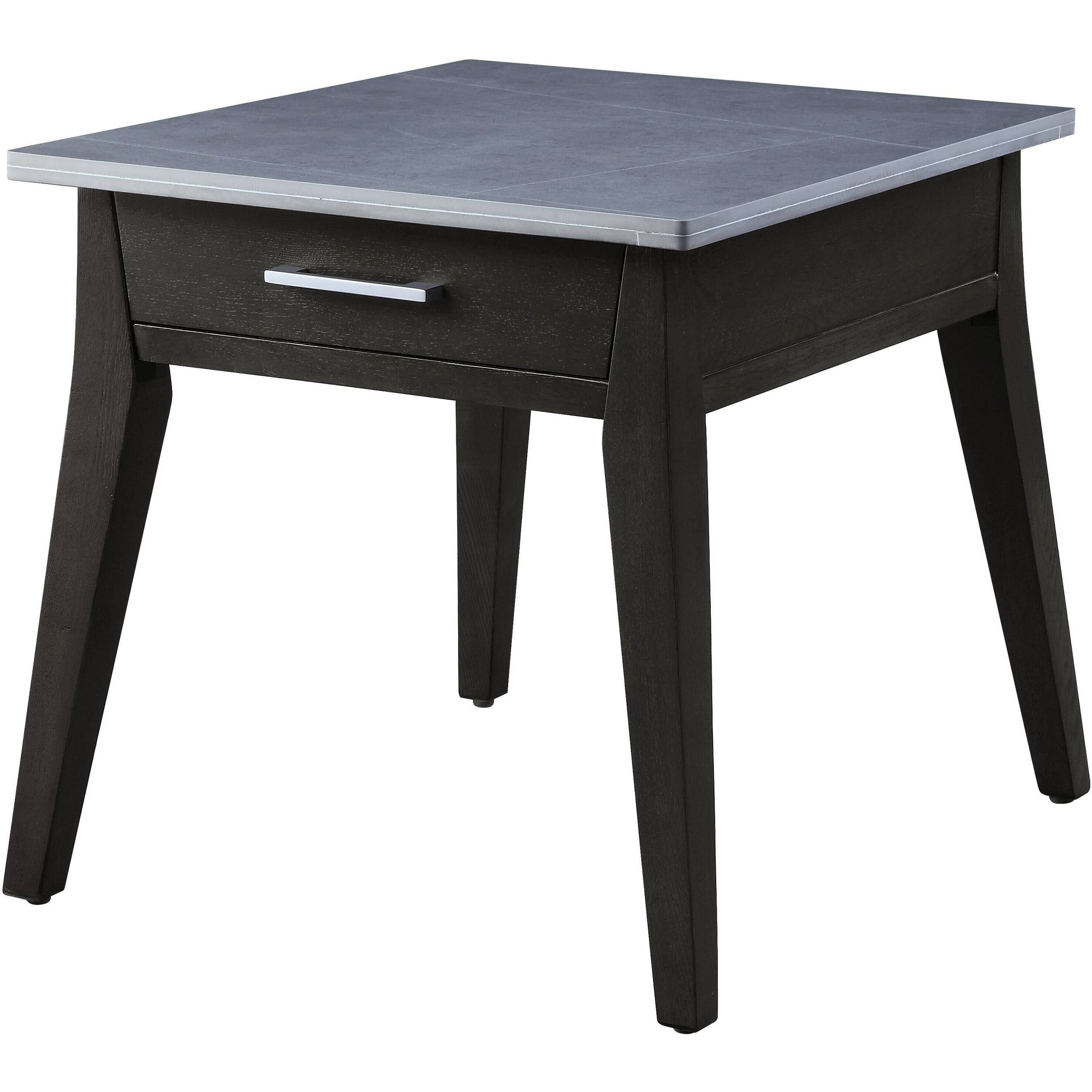 Picture of Acme Furniture LV00609 24 x 28 x 24 in. Zemocryss End Table&#44; Sintered Stone Top Marble Top & Dark Brown