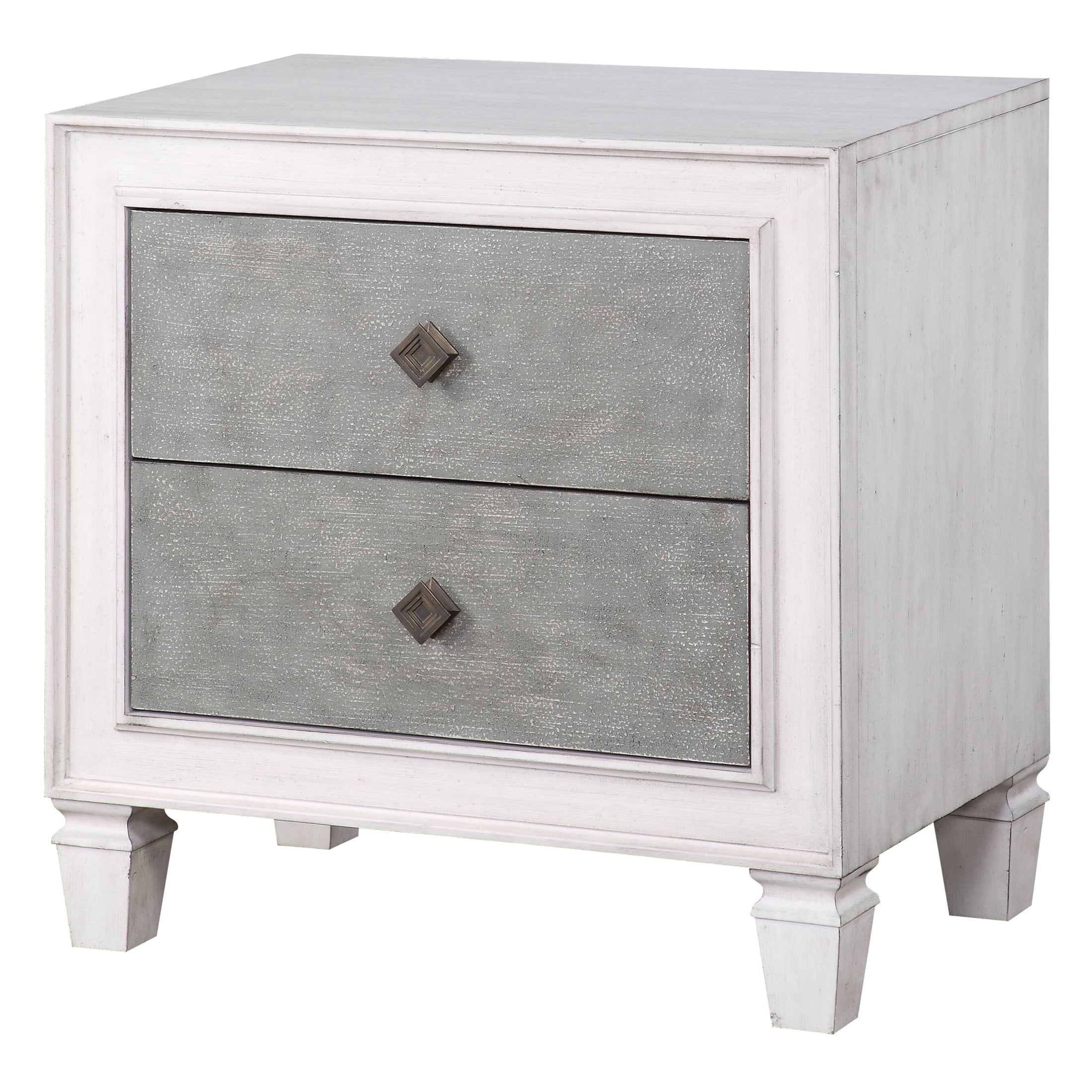 Picture of Acme Furniture BD00661 28 x 17 x 28 in. Katia Nightstand&#44; Rustic Gray & White