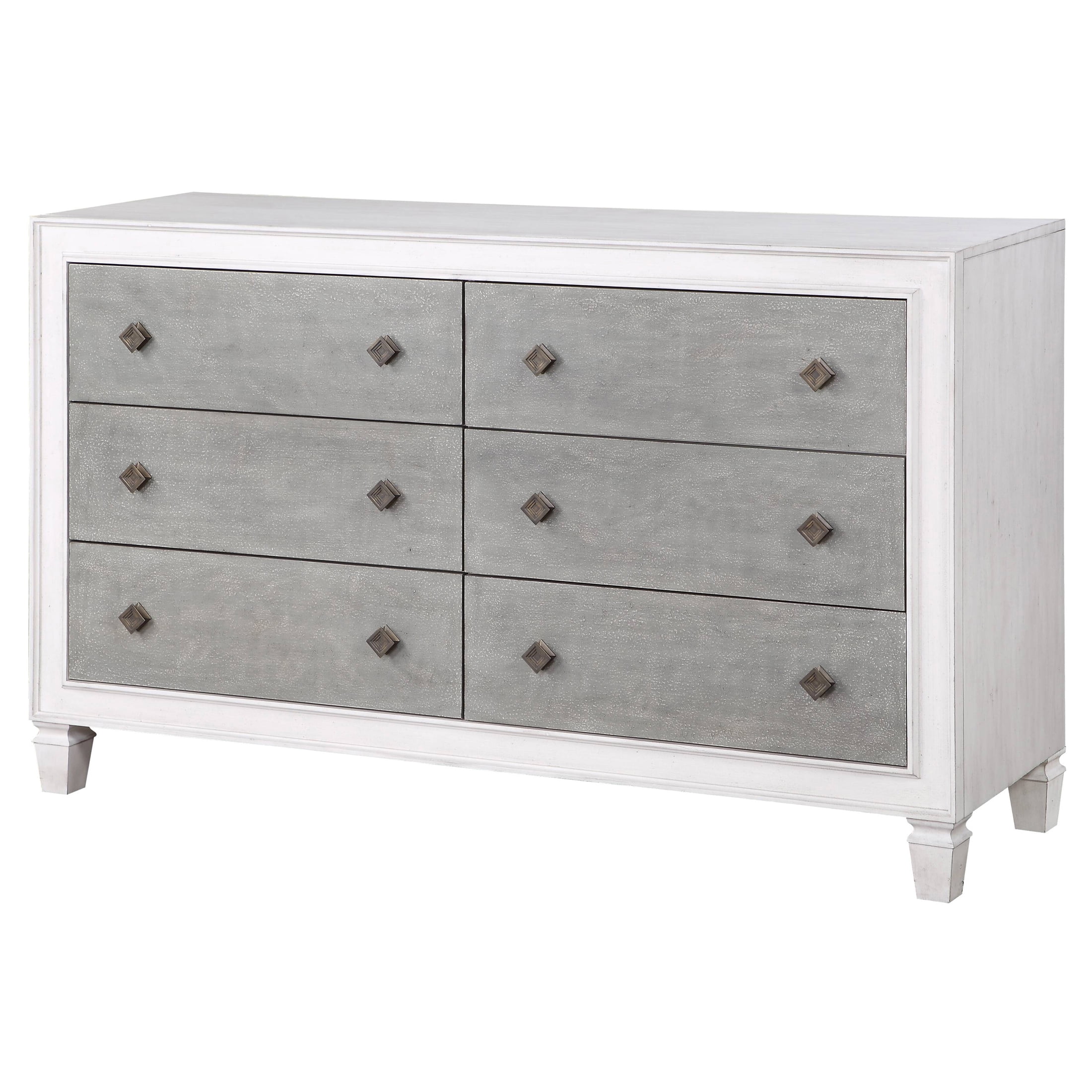 Picture of Acme Furniture BD00663 66 x 19 x 40 in. Katia Dresser&#44; Rustic Gray & White