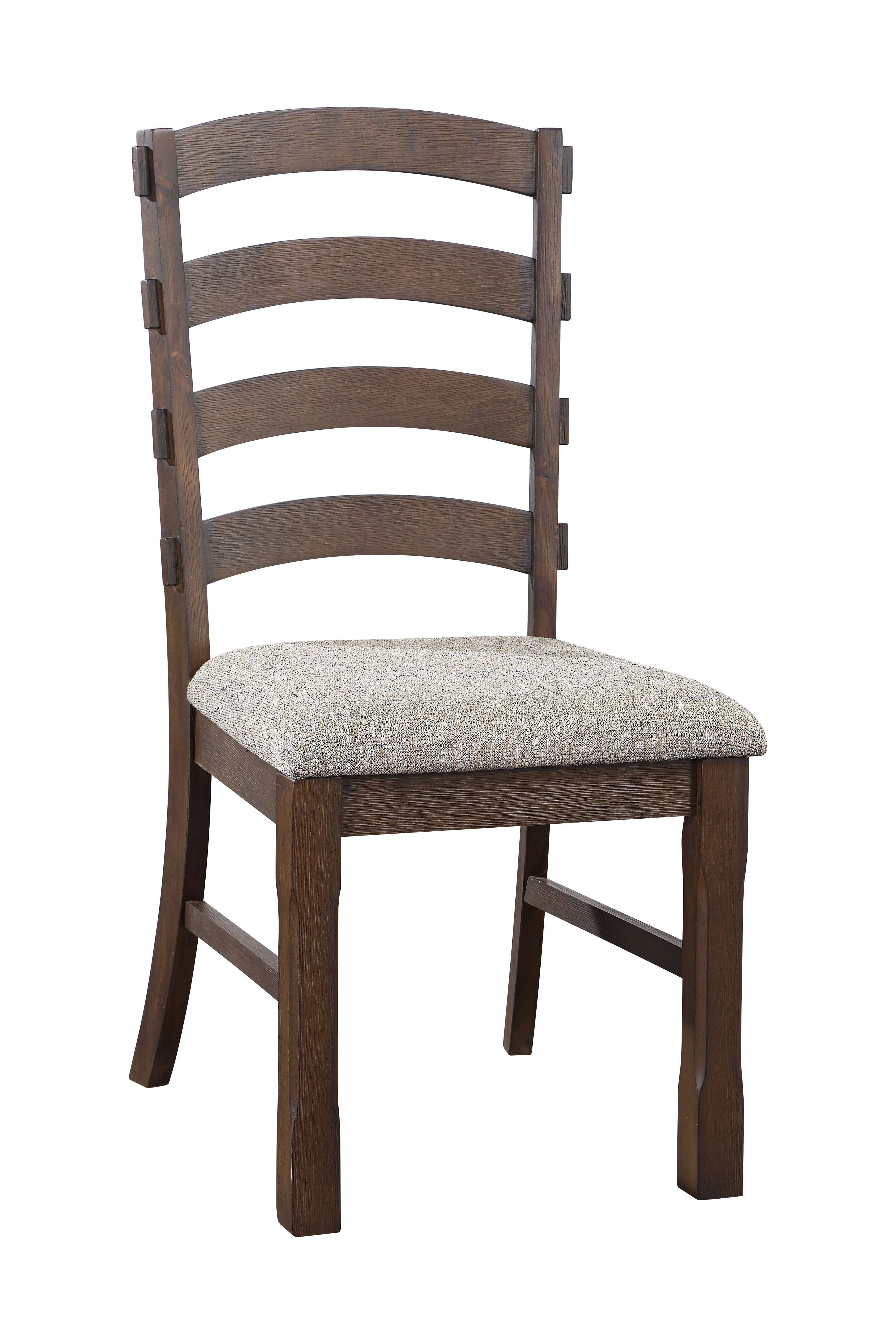 Picture of Acme Furniture DN00703 22 x 19 x 40 in. Pascaline Side Chair&#44; Gray Fabric&#44; Rustic Brown & Oak - Set of 2