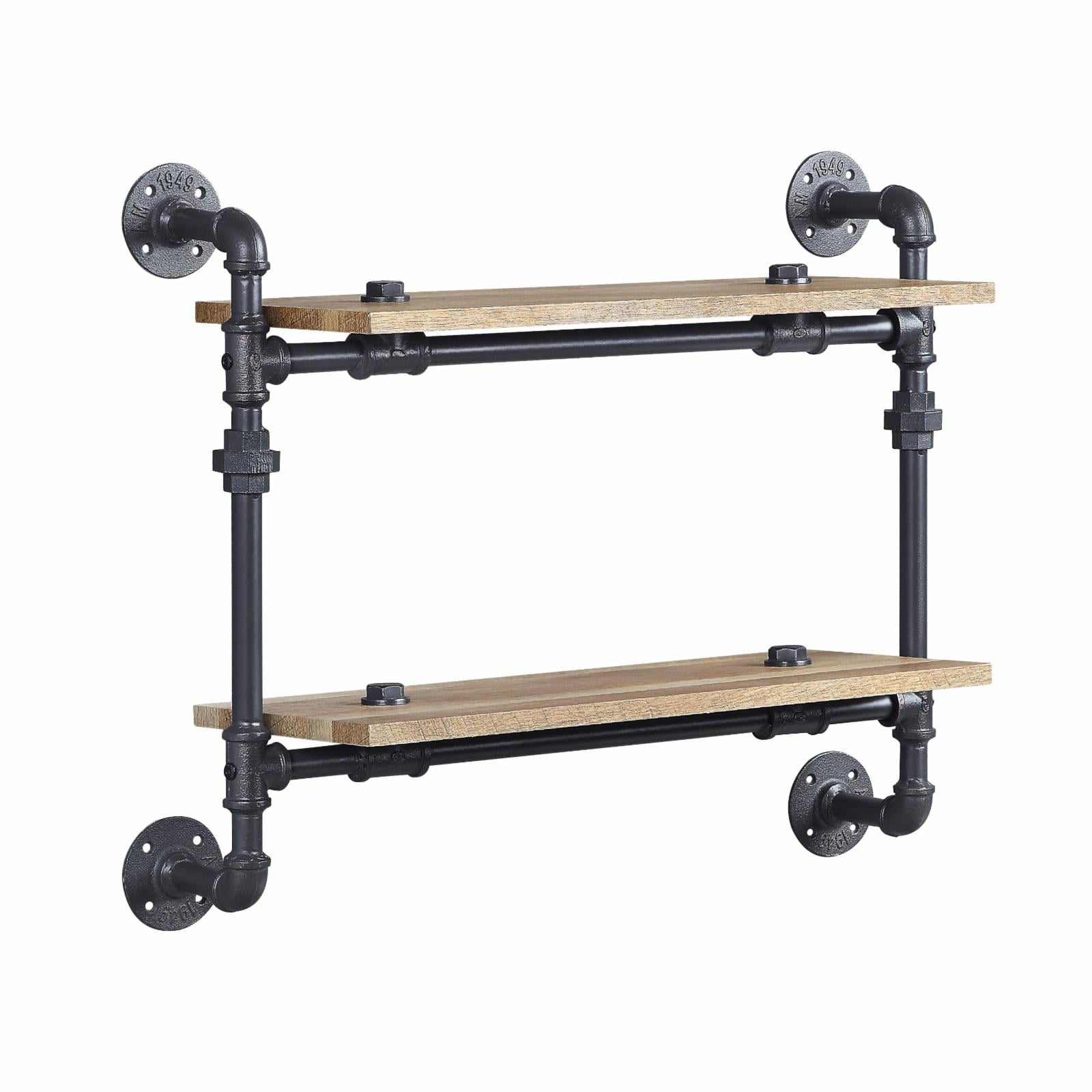Picture of Acme Furniture AC00735 28 x 9 x 24 in. Brantley Wall Rack with 2 Shelves&#44; Oak & Sandy Black