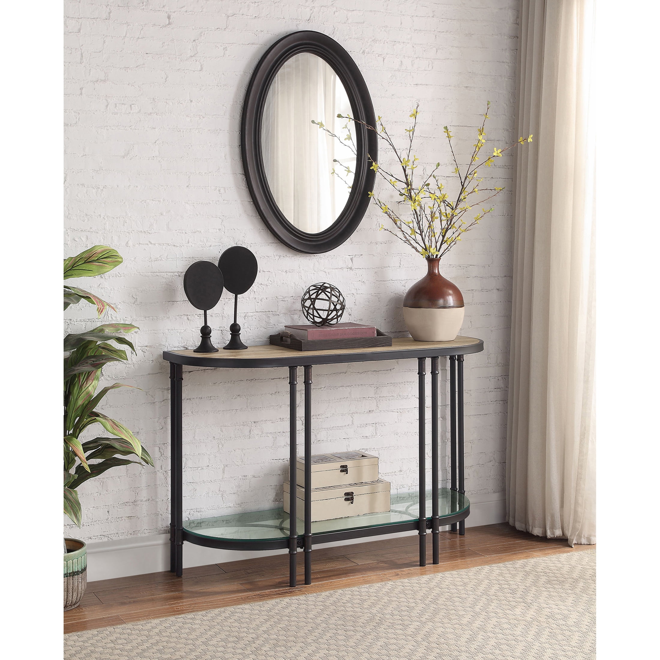 Picture of Acme Furniture LV00753 47 x 16 x 30 in. Brantley Sofa Table&#44; Oak & Sandy Black