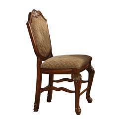 Picture of Acme Furniture 04084A 21 x 26 x 47 in. Chateau De Ville Counter Height Chair&#44; Fabric & Cherry - Set of 2