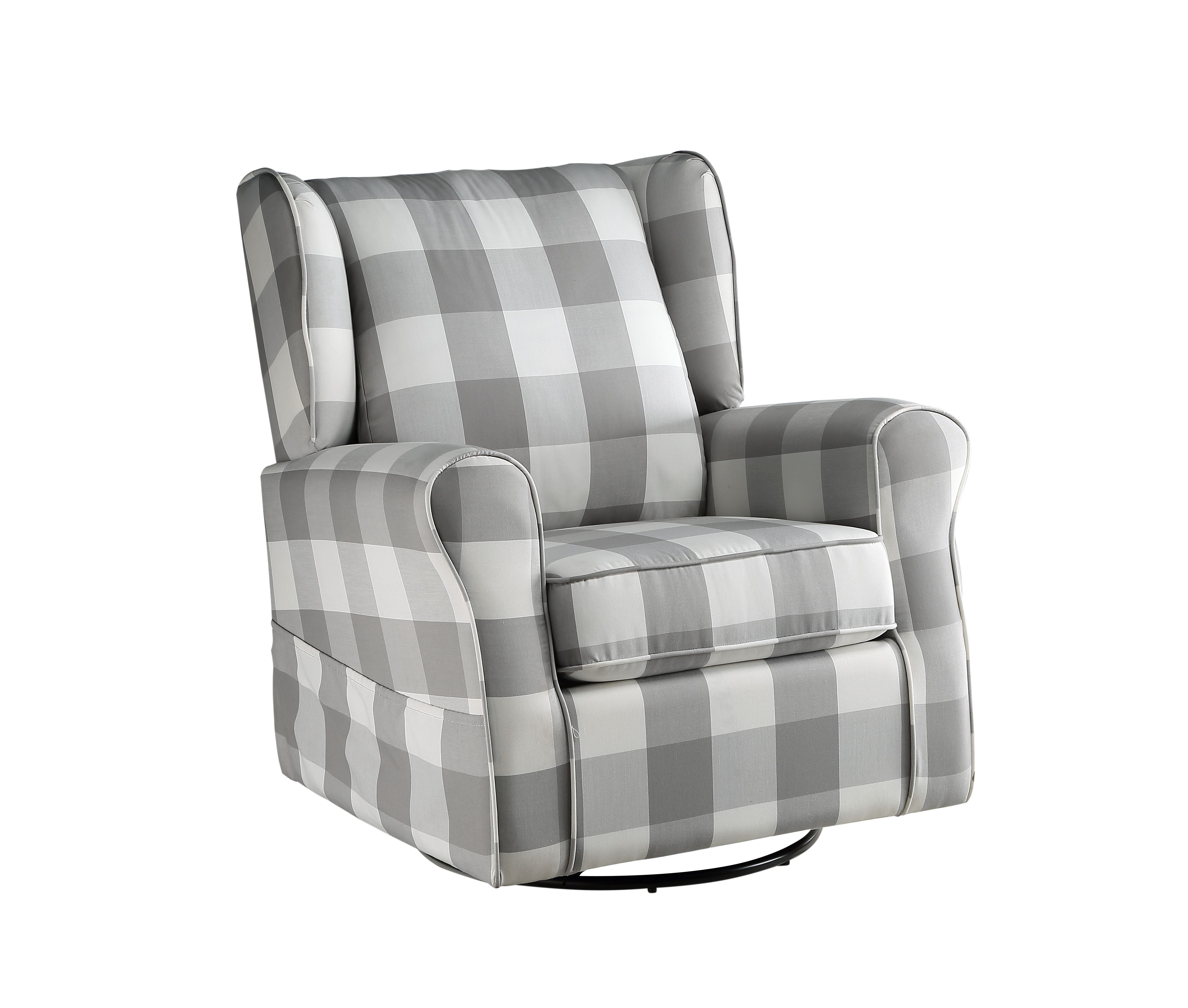 Picture of Acme Furniture LV00922 35 x 34 x 37 in. Patli Swivel Chair with Glider, Gray Fabric