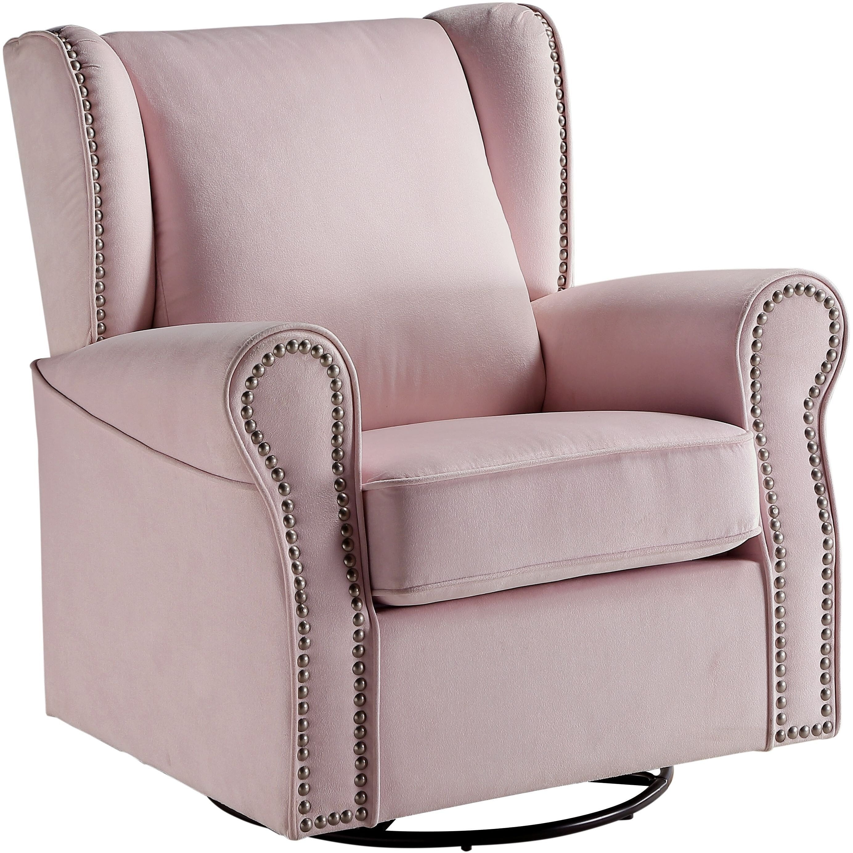 Picture of Acme Furniture LV00923 35 x 34 x 37 in. Tamaki Swivel Chair with Glider, Pink Fabric