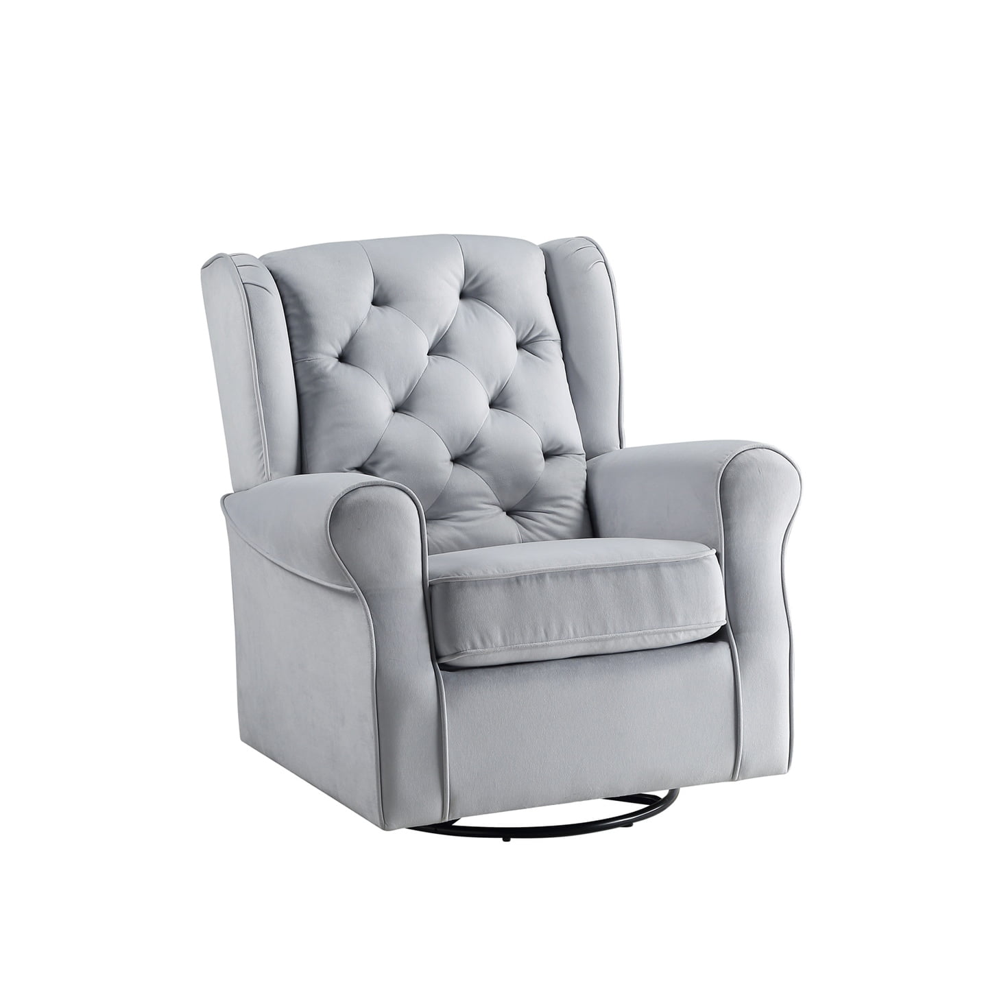 Picture of Acme Furniture LV00924 35 x 34 x 37 in. Zeger Swivel Chair with Glider, Gray Fabric