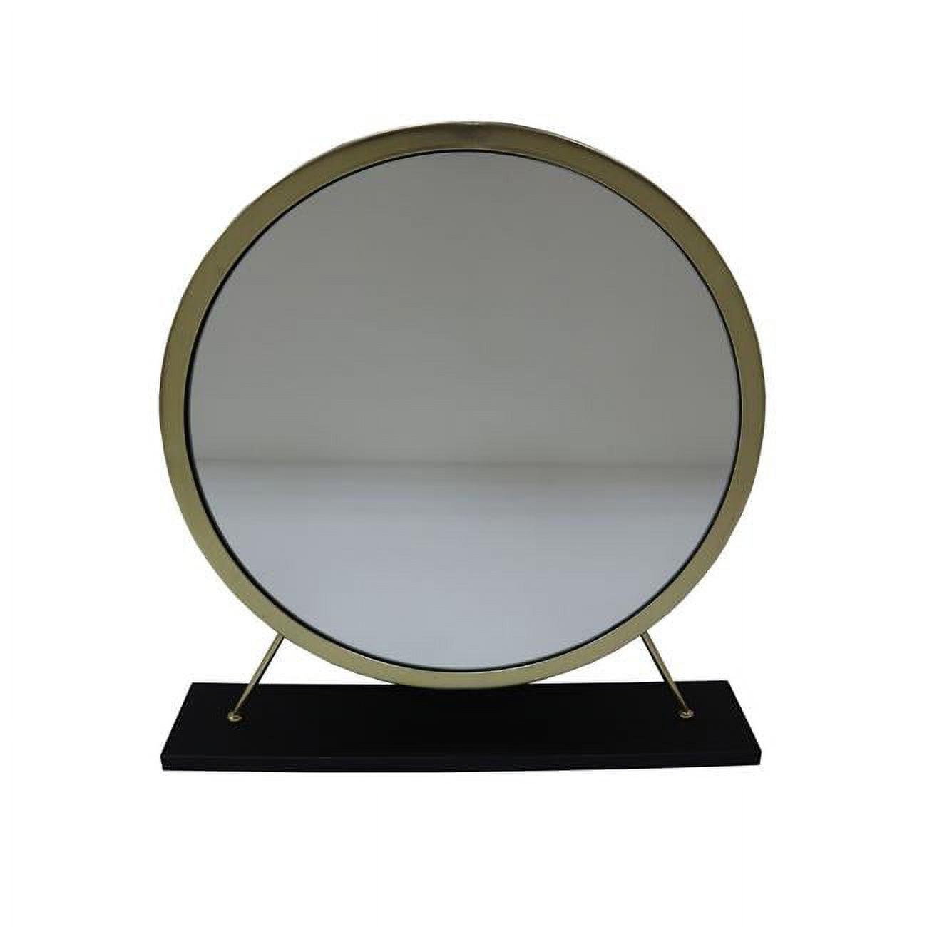 Picture of Acme Furniture AC00931 19 x 4 x 19 in. Adao Vanity Mirror & Stool - Faux Fur&#44; Mirror&#44; Black & Brass