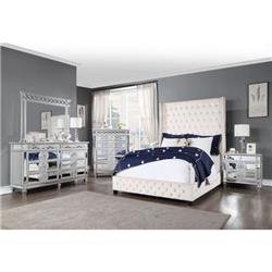 Picture of Acme Furniture BD00964EK 89 x 84 x 84 in. Fabrice Eastern Bed, Beige Velvet - King Size