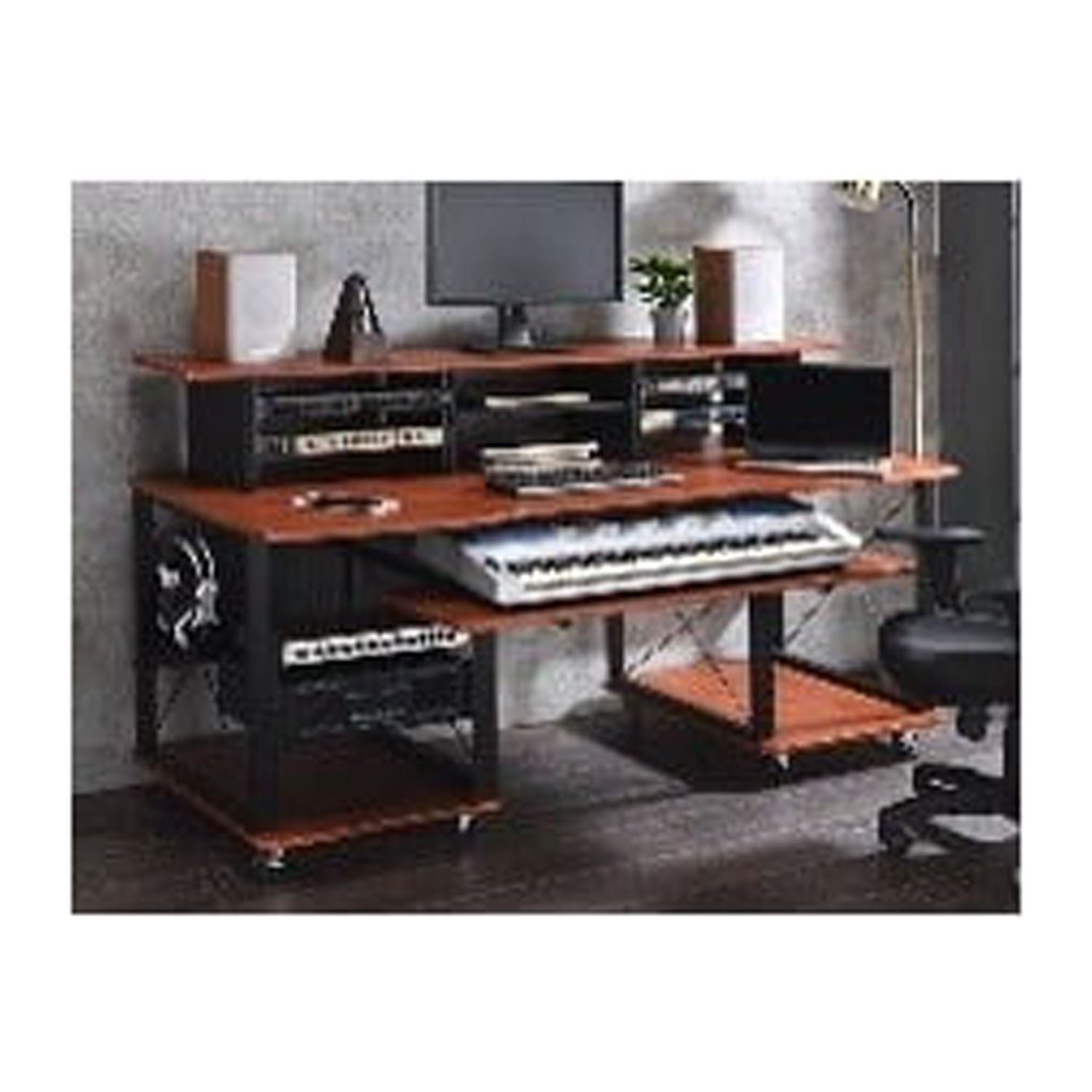 Picture of Acme Furniture OF00988 72 x 30 x 40 in. Megara Music Desk&#44; Cherry & Black