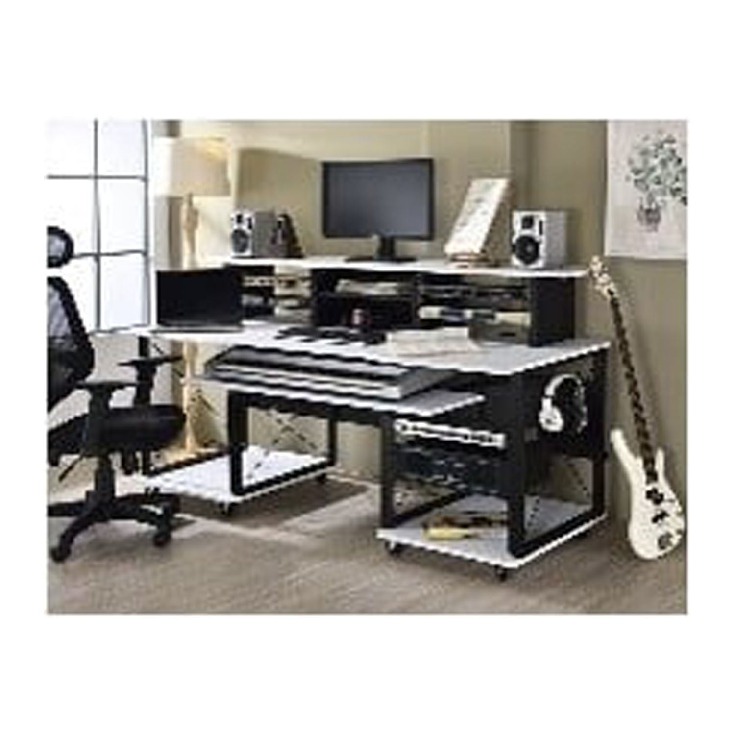 Picture of Acme Furniture OF00995 72 x 30 x 40 in. Megara Music Desk&#44; White & Black