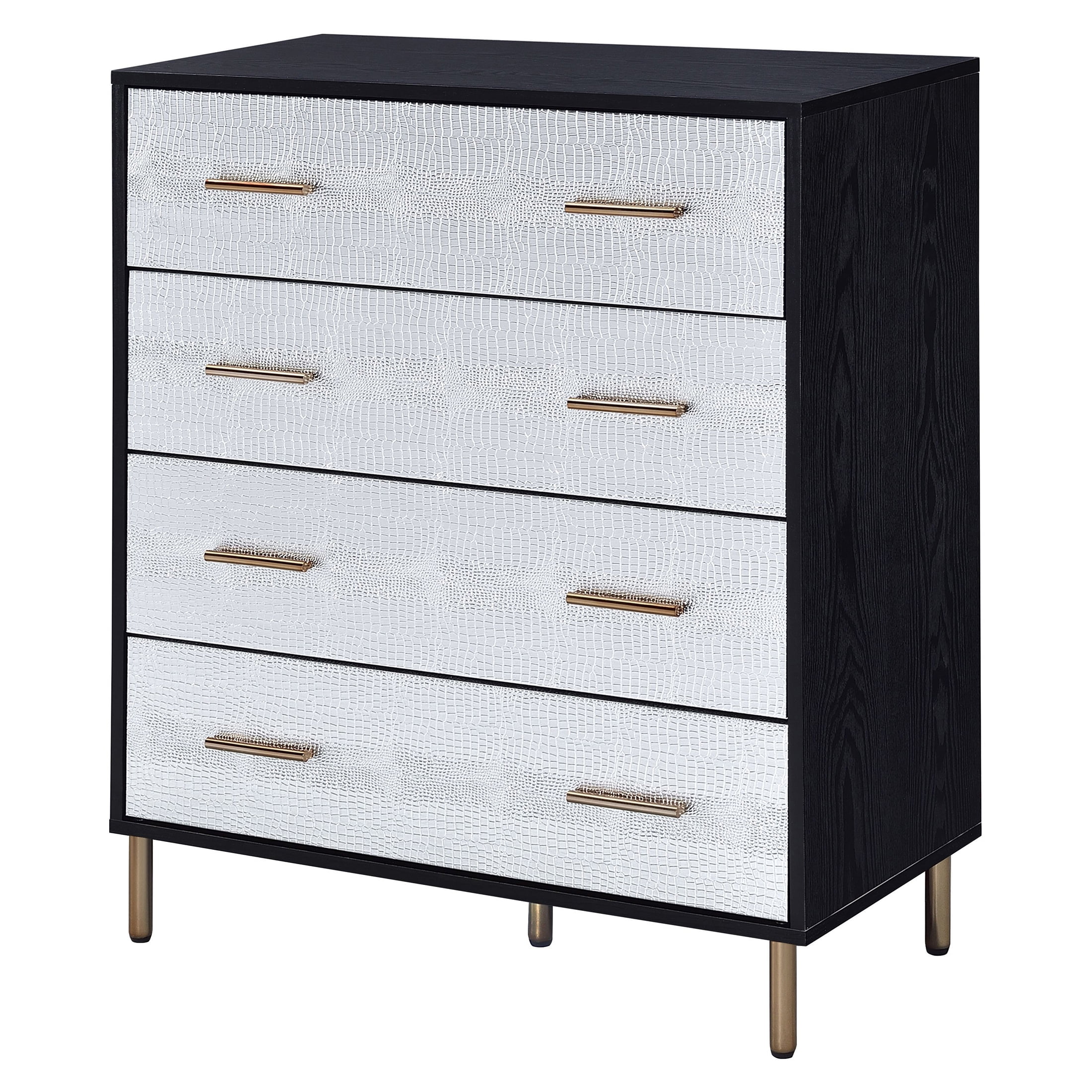 Picture of Acme Furniture AC00959 32 x 16 x 37 in. Myles Chest - Black&#44; Silver & Gold