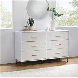 Picture of Acme Furniture AC00960 47 x 16 x 29 in. Myles Dresser - White&#44; Champagne & Gold