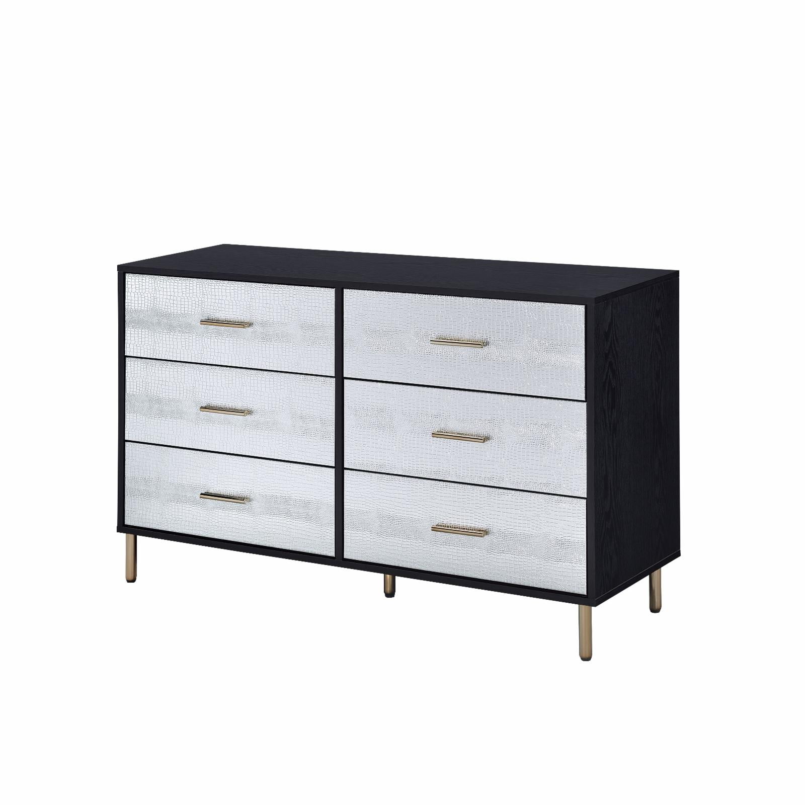 Picture of Acme Furniture AC00961 47 x 16 x 29 in. Myles Dresser - Black&#44; Silver & Gold