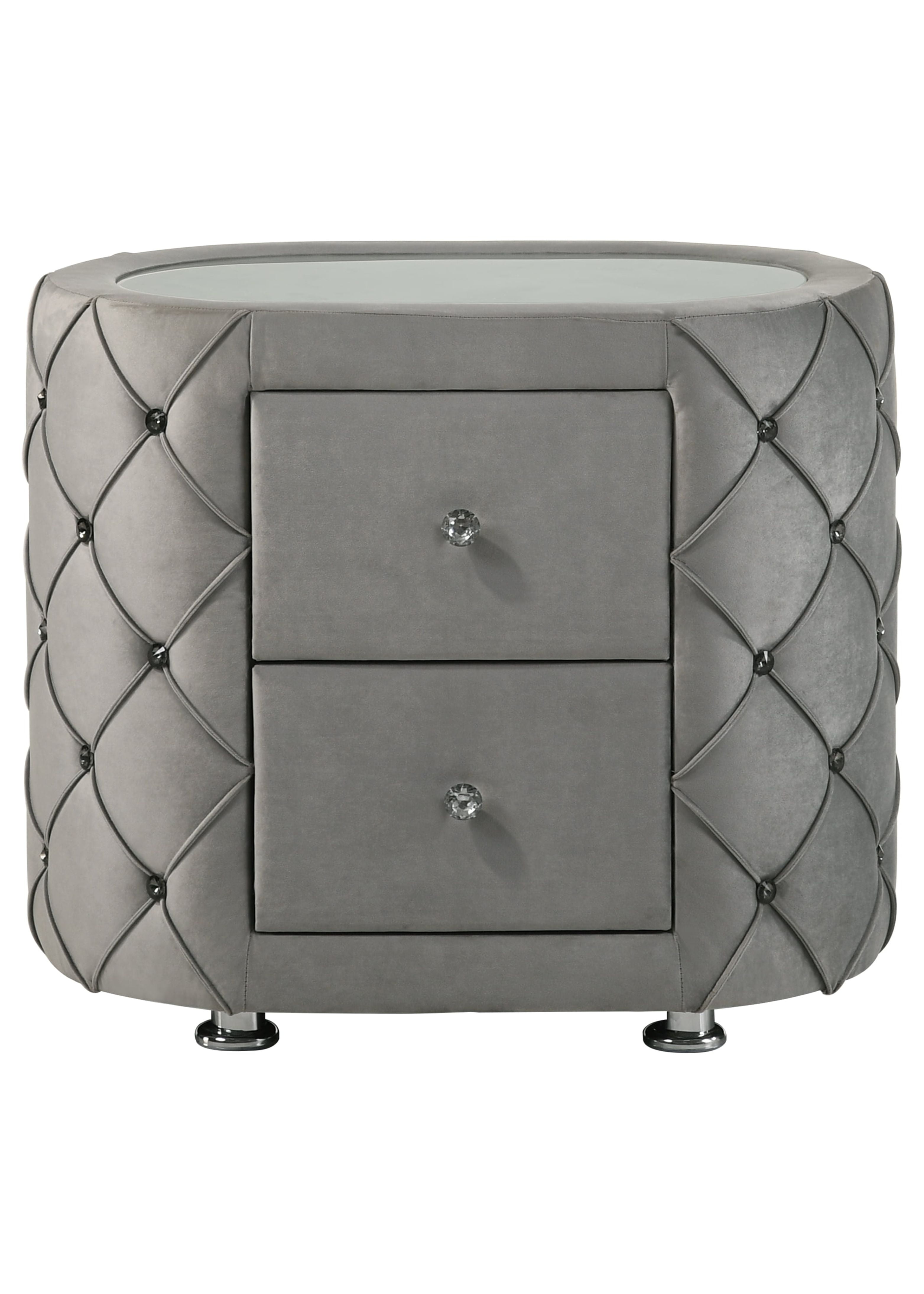 Picture of Acme Furniture BD01063 29 x 19 x 23 in. Perine Nightstand, Gray Velvet
