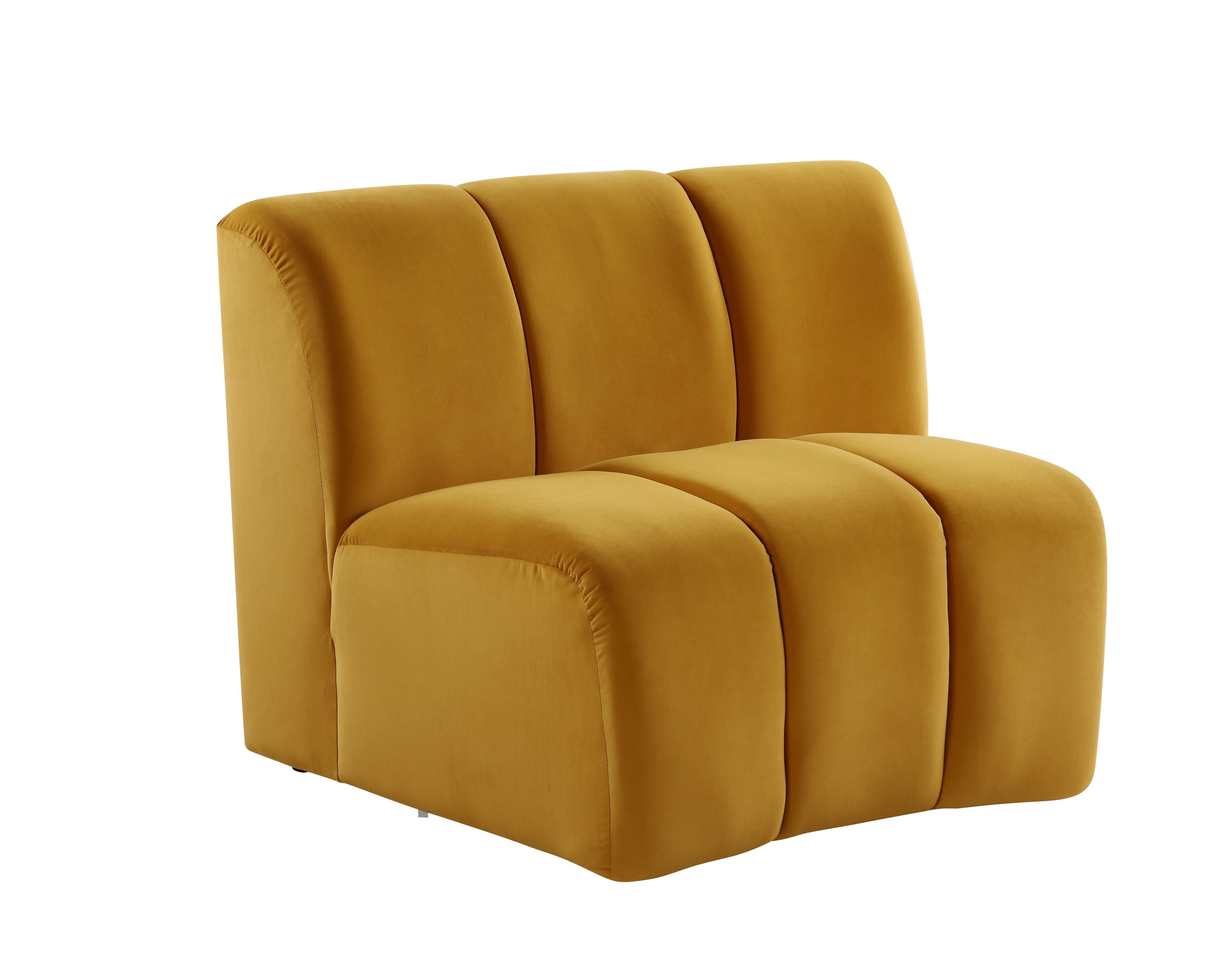 Picture of Acme Furniture LV01068 43 x 37 x 33 in. Felicia Modular Armless Chair, Yellow Velvet