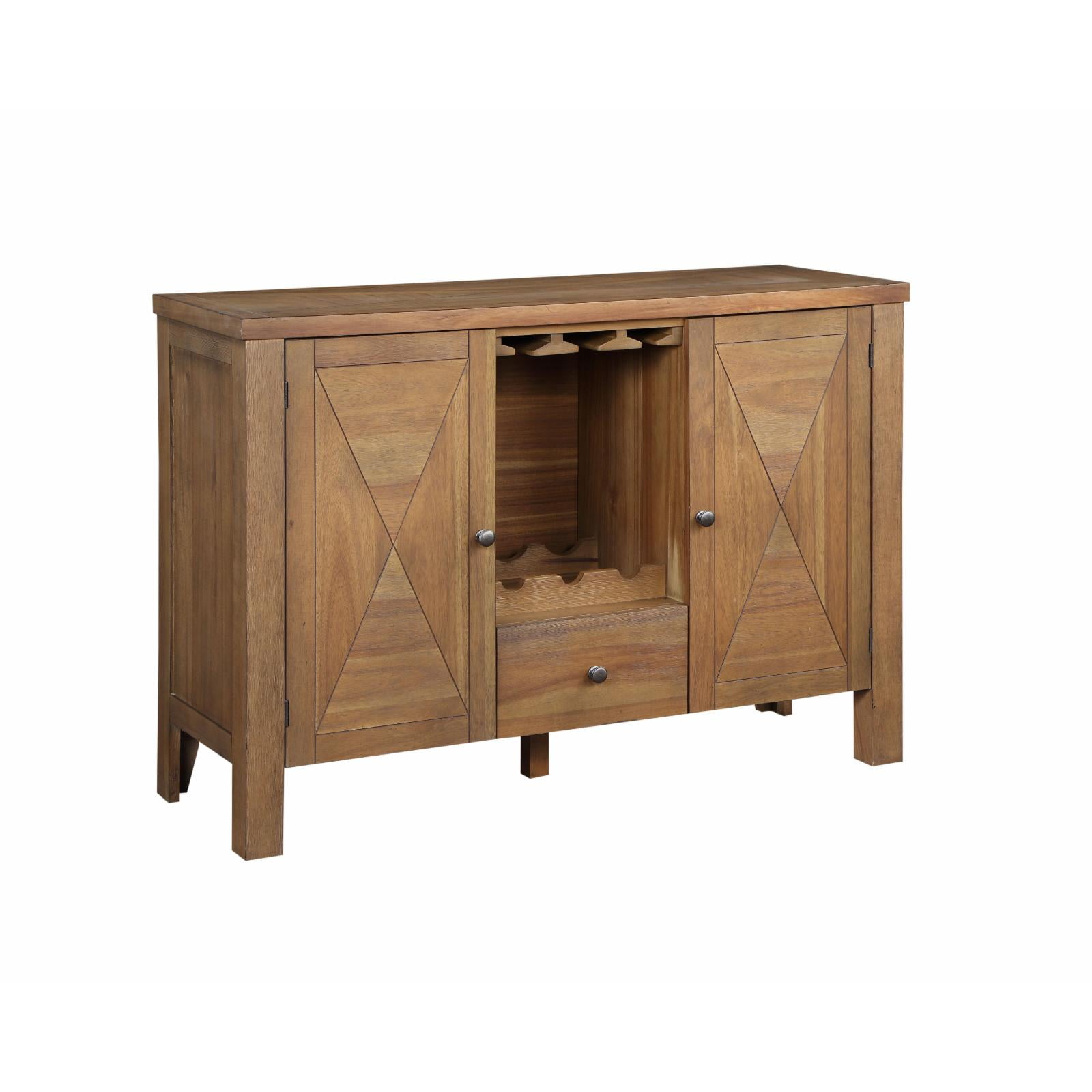 Picture of Acme Furniture DN01133 47 x 18 x 36 in. Pascaline Server - Gray Fabric&#44; Rustic Brown & Oak