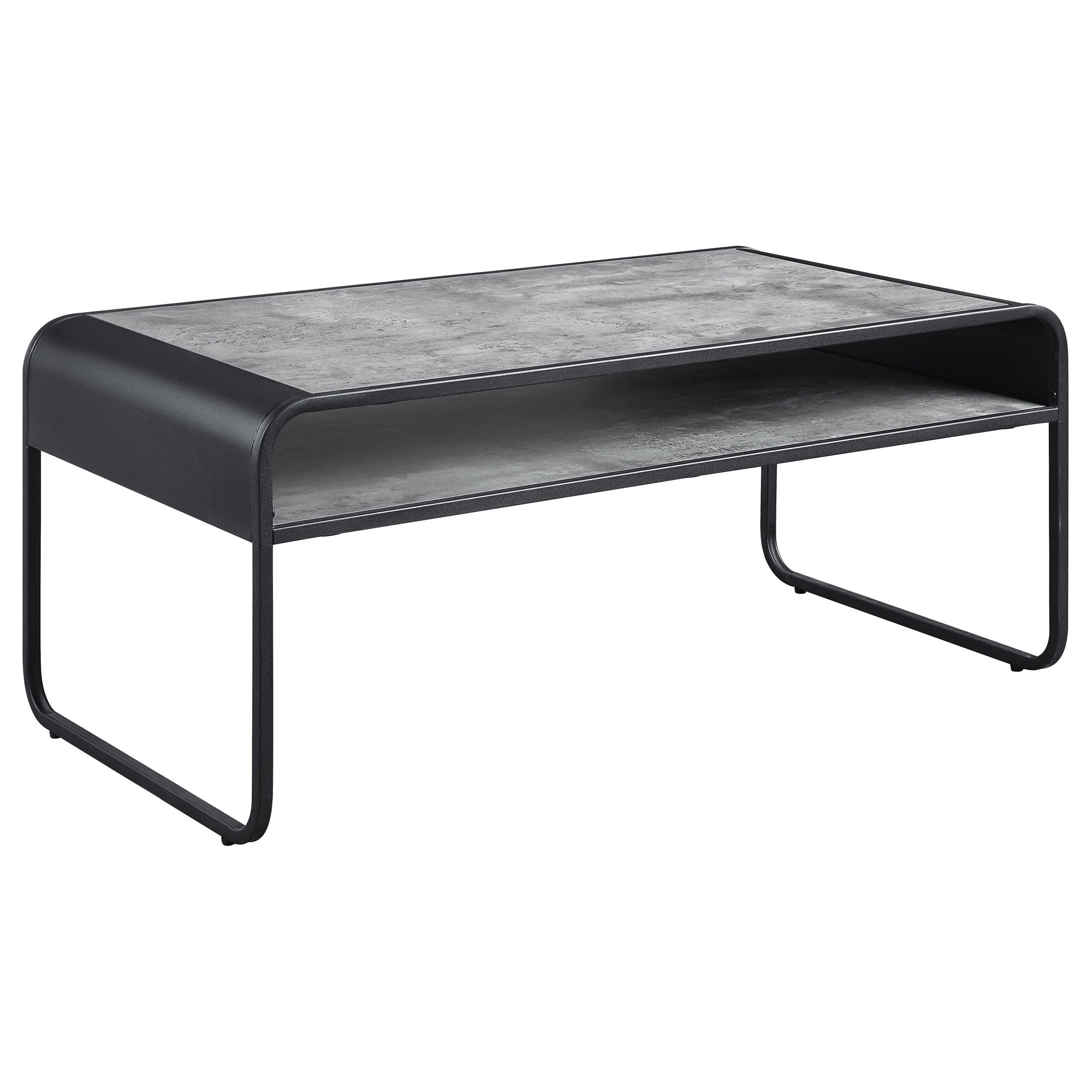 Picture of Acme Furniture LV01145 42 x 22 x 18 in. Raziela Coffee Table&#44; Concrete Gray & Black
