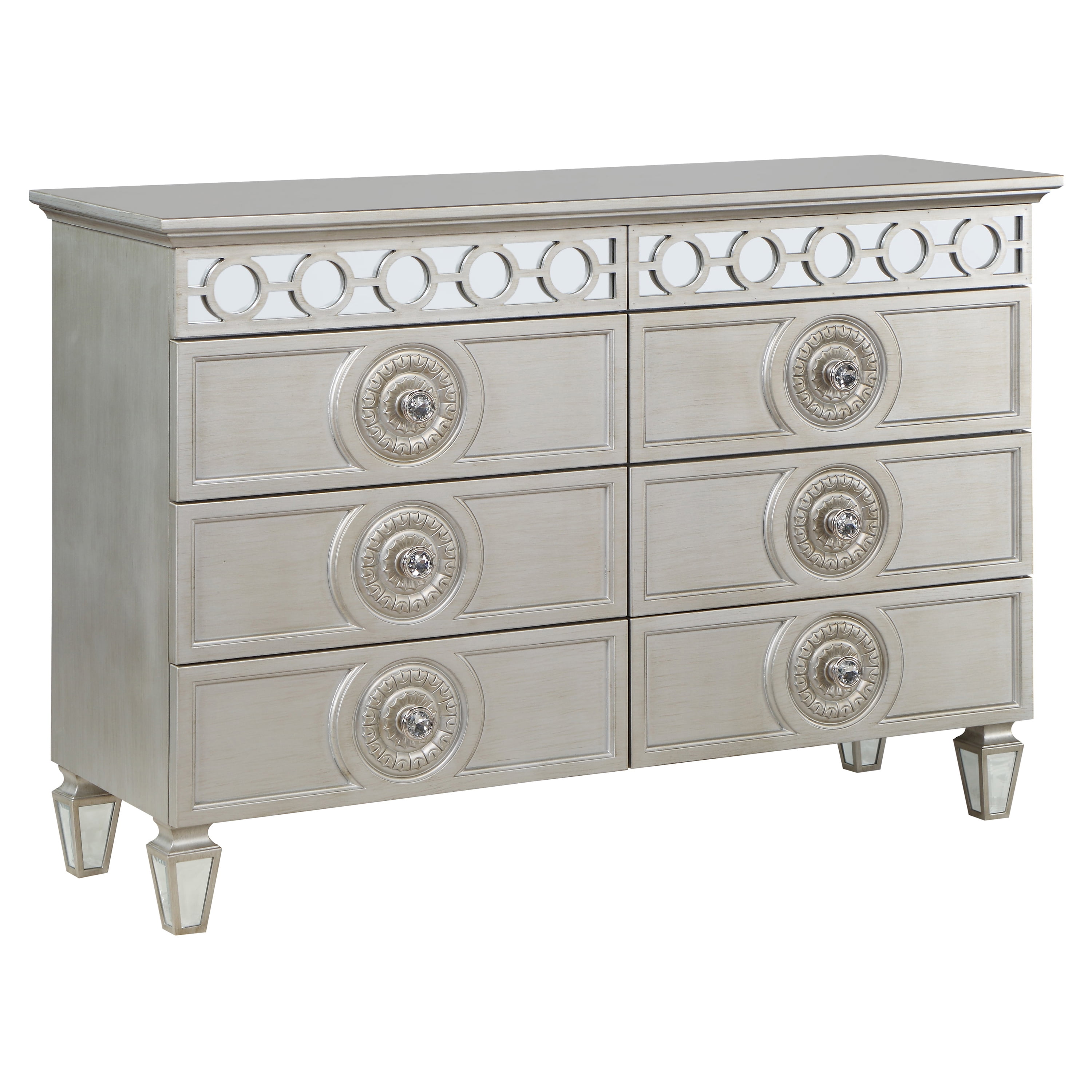 Picture of Acme Furniture BD01281 49 x 17 x 34 in. Varian Dresser&#44; Silver & Mirrored