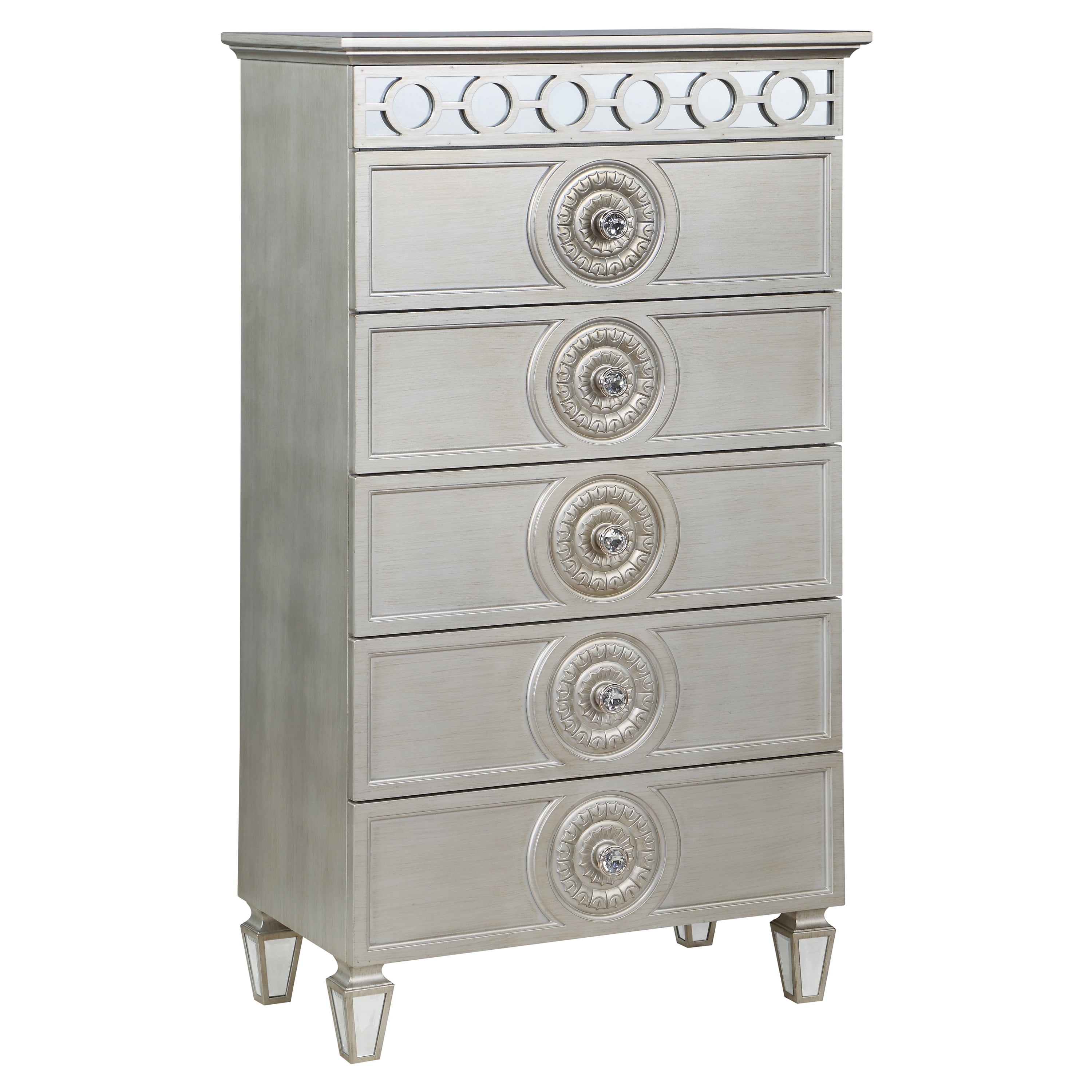 Picture of Acme Furniture BD01282 31 x 17 x 54 in. Varian Chest&#44; Silver & Mirrored