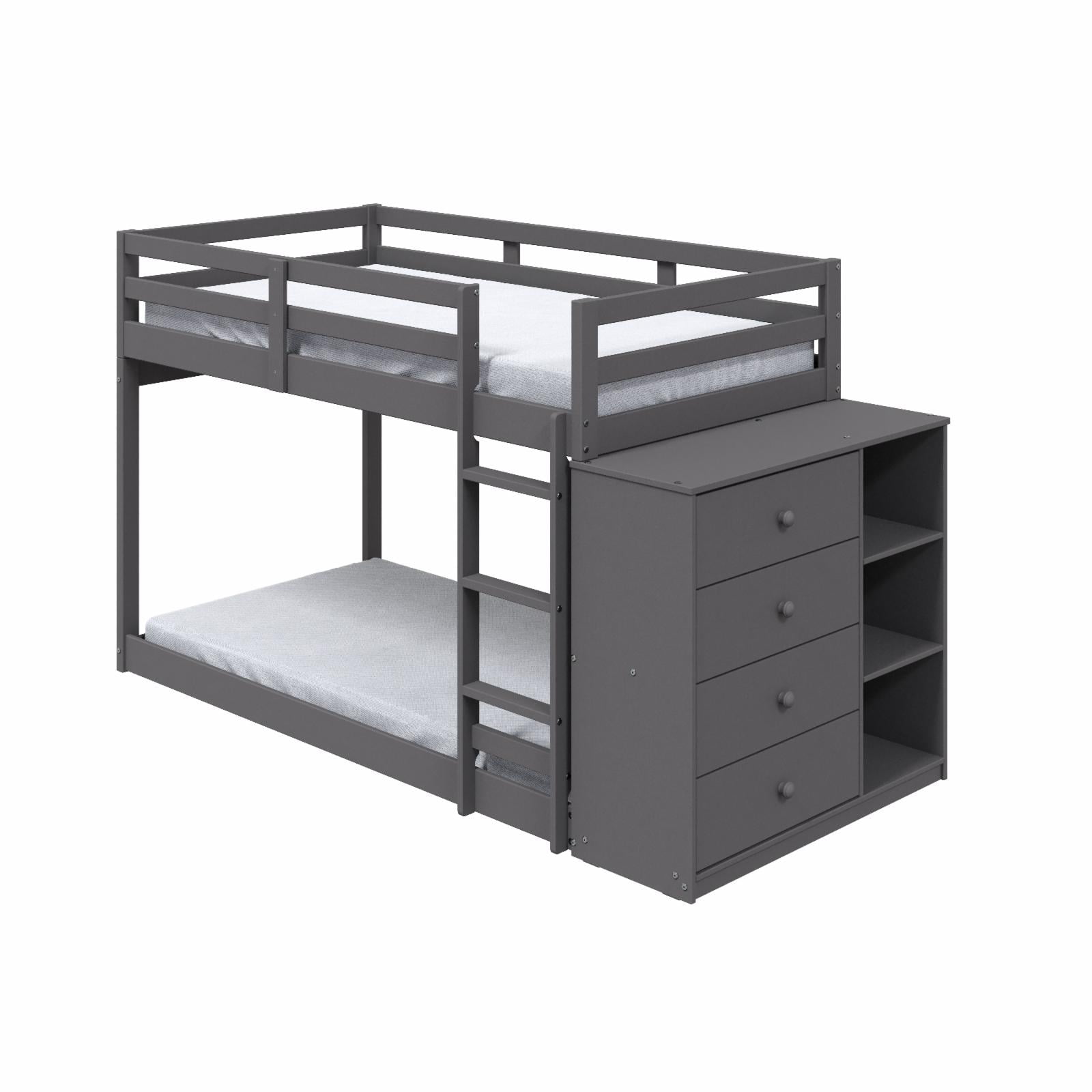 Picture of Acme Furniture BD01372 93 x 44 x 54 in. Gaston Bunk Bed with Cabinet, Gray - Twin Size