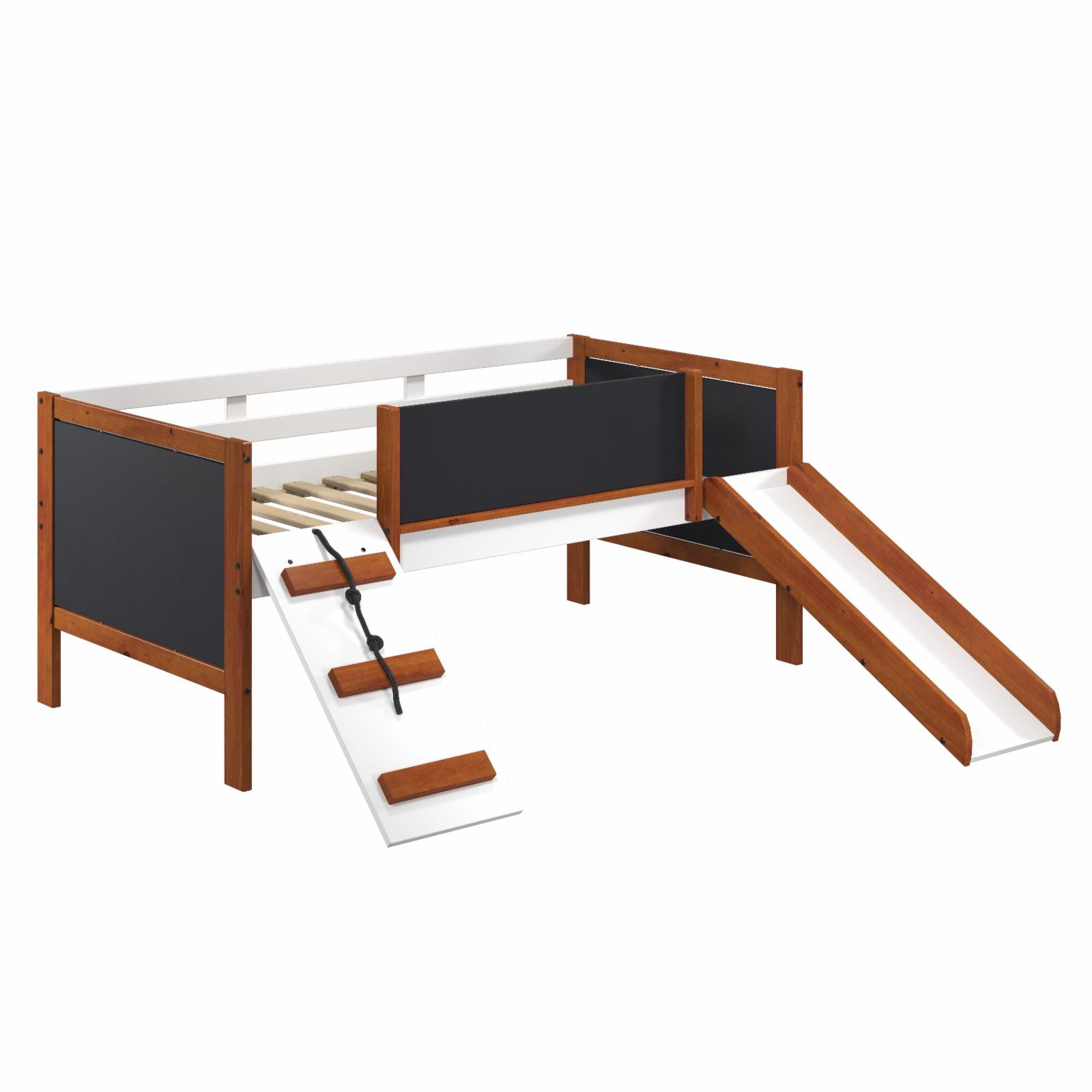 Acme Furniture BD01409 77 x 81 x 34 in. Aurea Loft Bed with Slide, Cherry Oak & White - Twin Size -  Acme Furniture Industry Inc