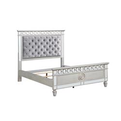 81 x 46 x 58 in. Varian Bed - Gray Velvet, Silver & Mirrored - Twin Size - Acme Furniture BD01412T