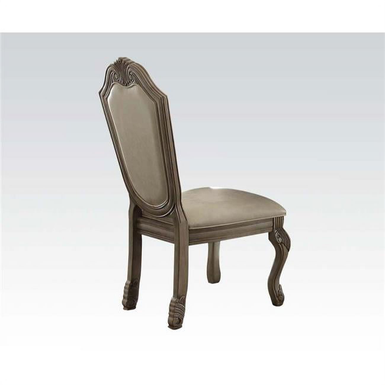 Picture of Acme Furniture 64067A 23 x 29 x 45 in. Chateau de Ville Side Chair&#44; PU & Antique White - Set of 2