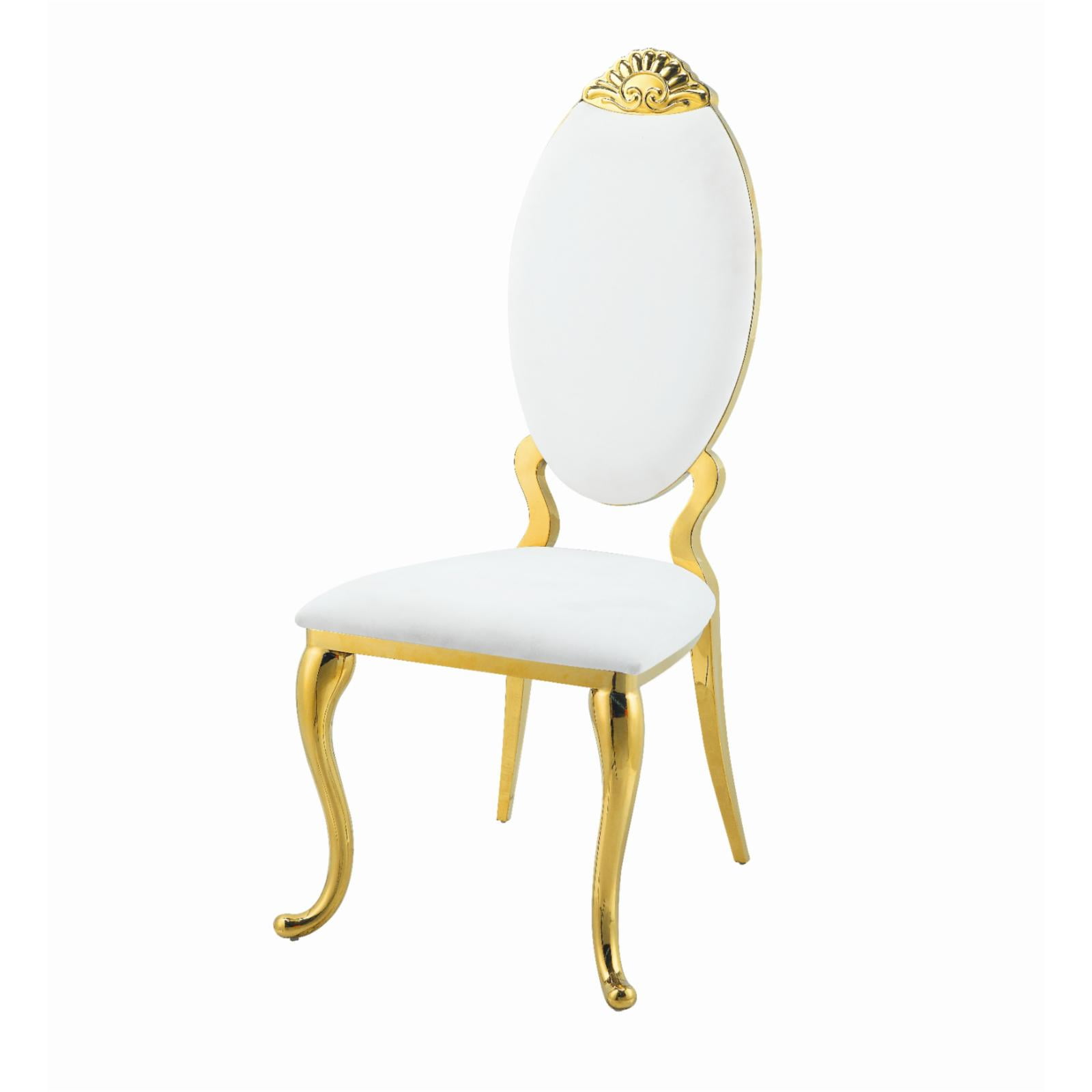 Picture of Acme Furniture DN01190 20 x 18 x 46 in. Fallon Side Chair&#44; White PU & Mirroed Gold - Set of 2