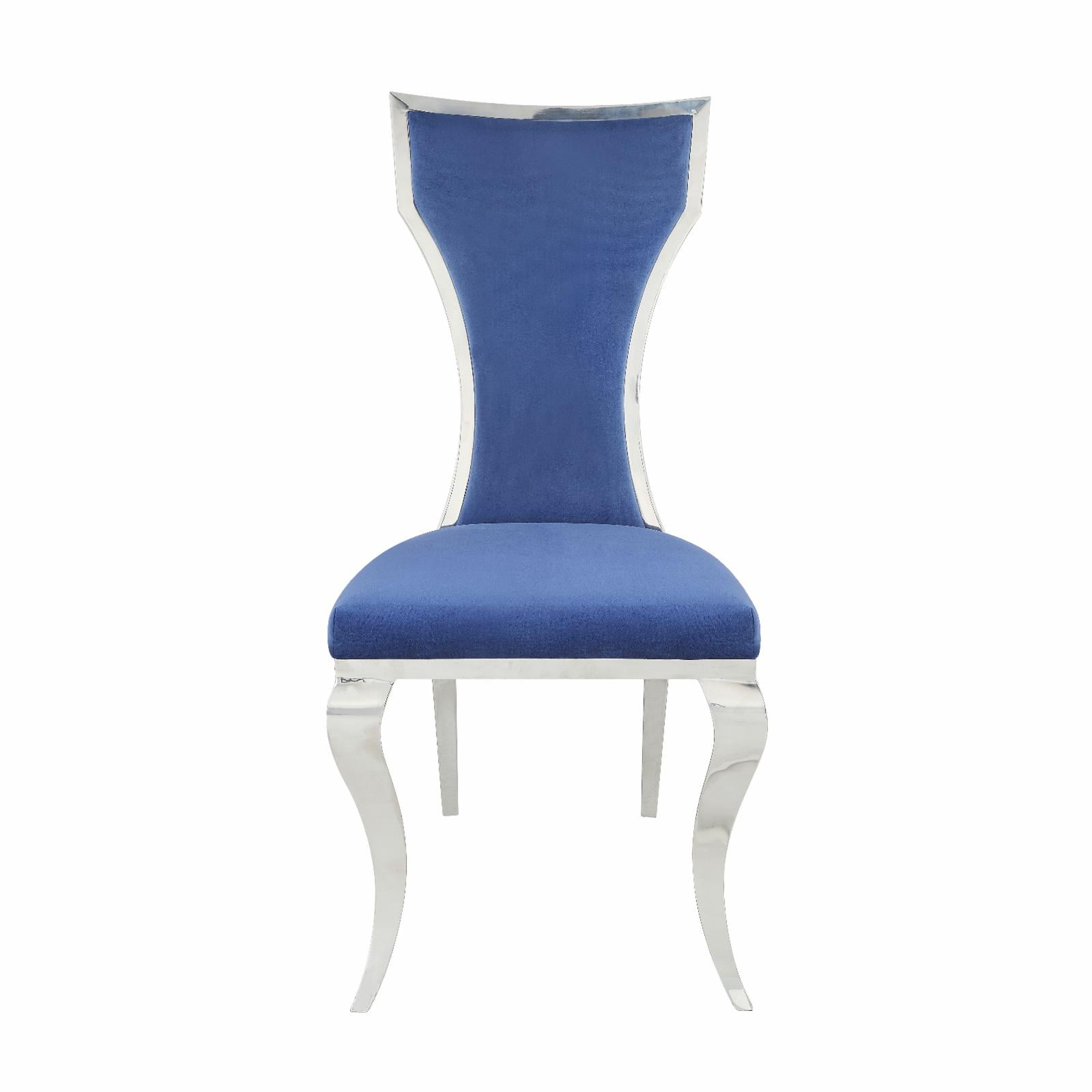 Picture of Acme Furniture DN01192 22 x 24 x 43 in. Azriel Side Chair&#44; Blue Velvet & Mirroed Silver - Set of 2