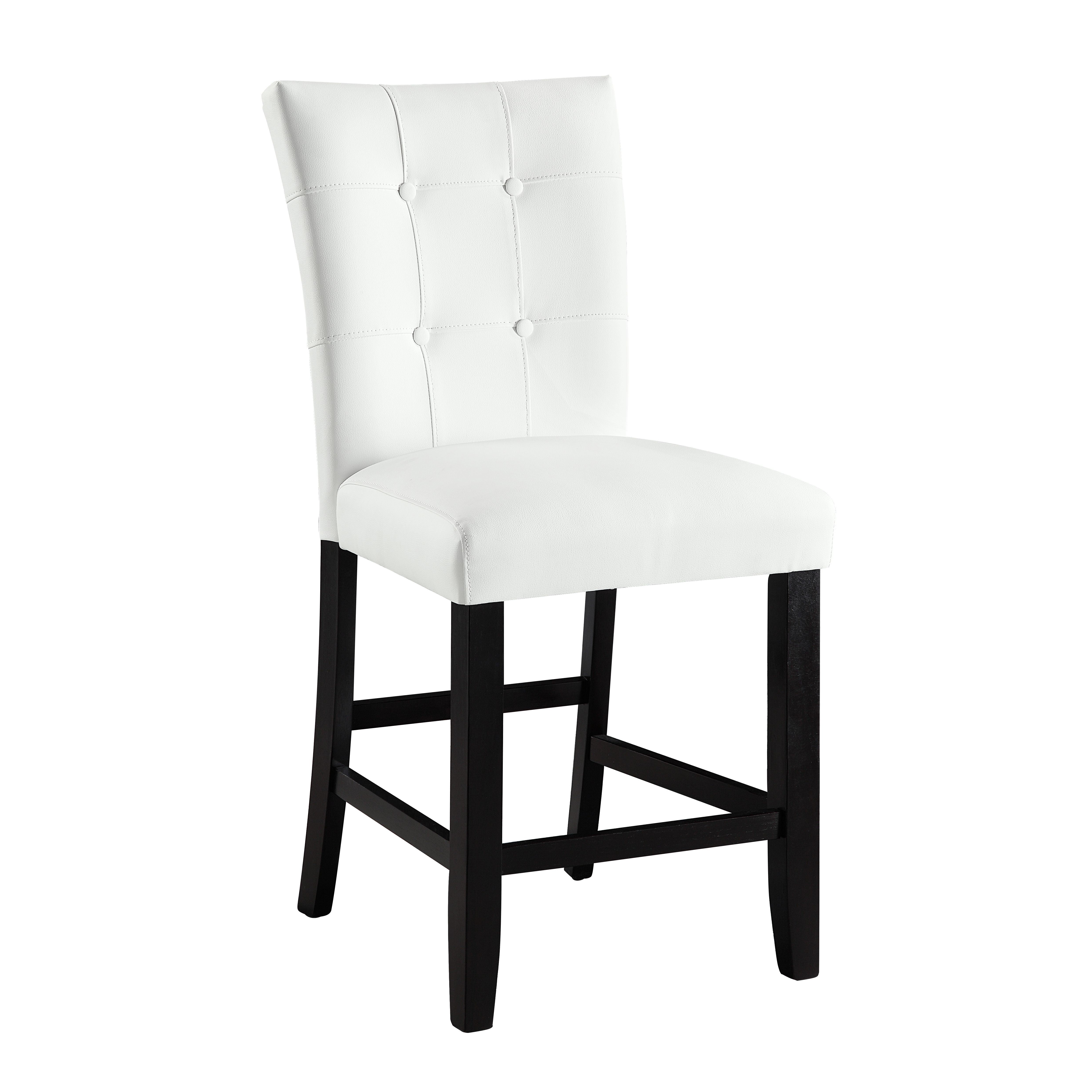 Picture of Acme Furniture DN01445 19 x 25 x 41 in. Hussein Counter Height Chair&#44; White PU & Black - Set of 2