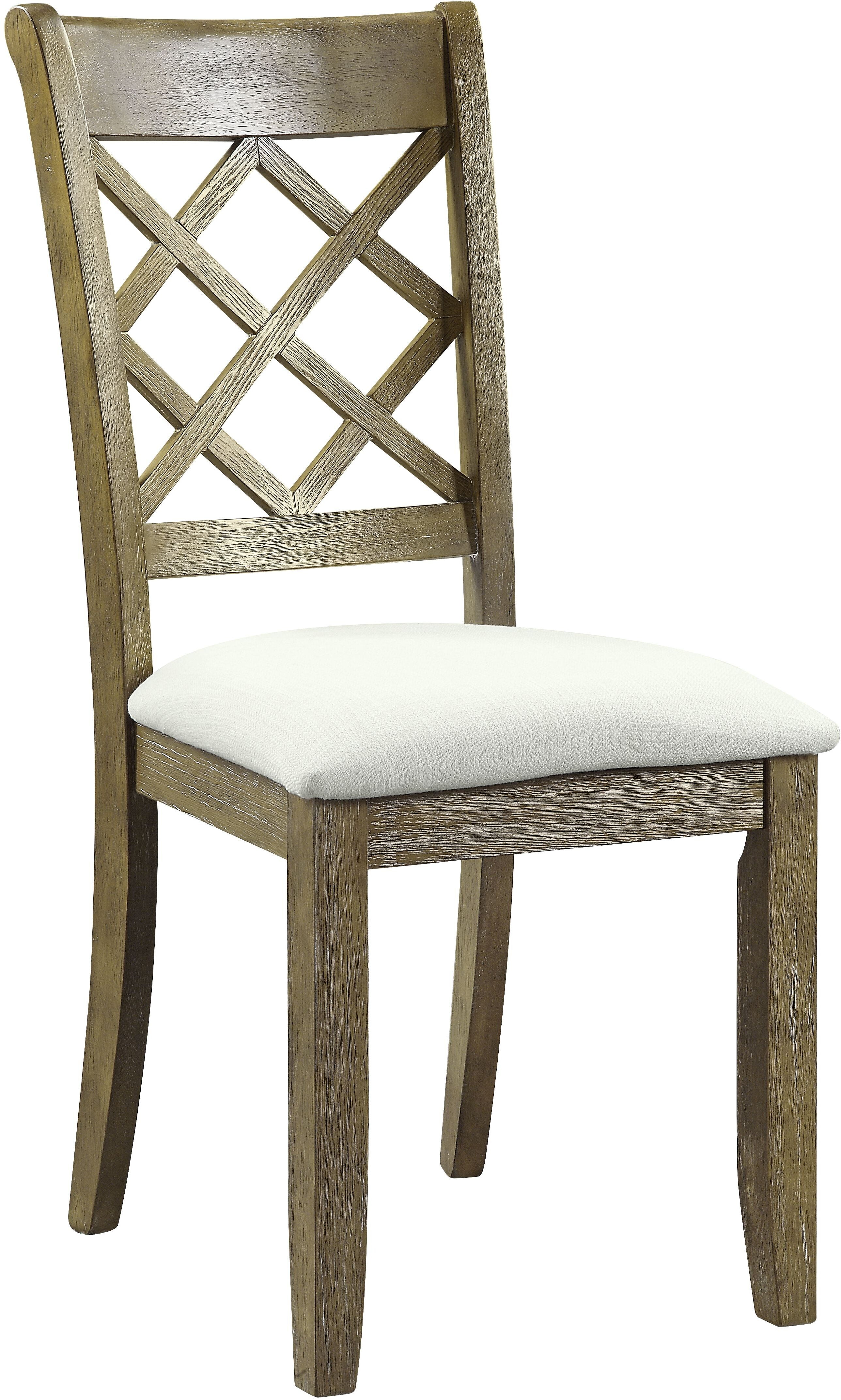Picture of Acme Furniture DN01450 19 x 23 x 39 in. Karsen Side Chair&#44; Beige Linen & Rustic Oak - Set of 2
