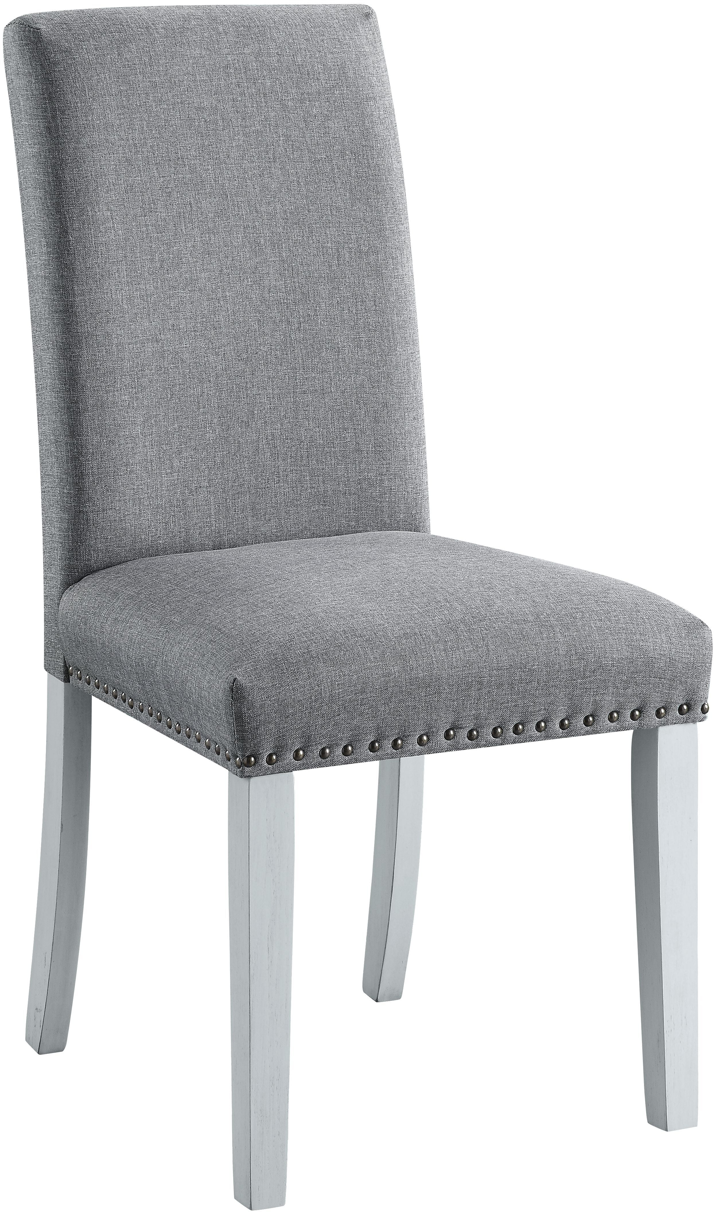Picture of Acme Furniture DN01452 19 x 25 x 39 in. Lanton Side Chair&#44; Gray Linen & Antique White - Set of 2