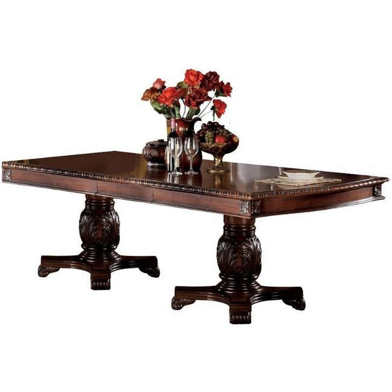 Picture of Acme Furniture 04075A 96 x 31 x 46 in. Chateau De Ville Dining Table with Double Pedestal, Cherry - Case of 2