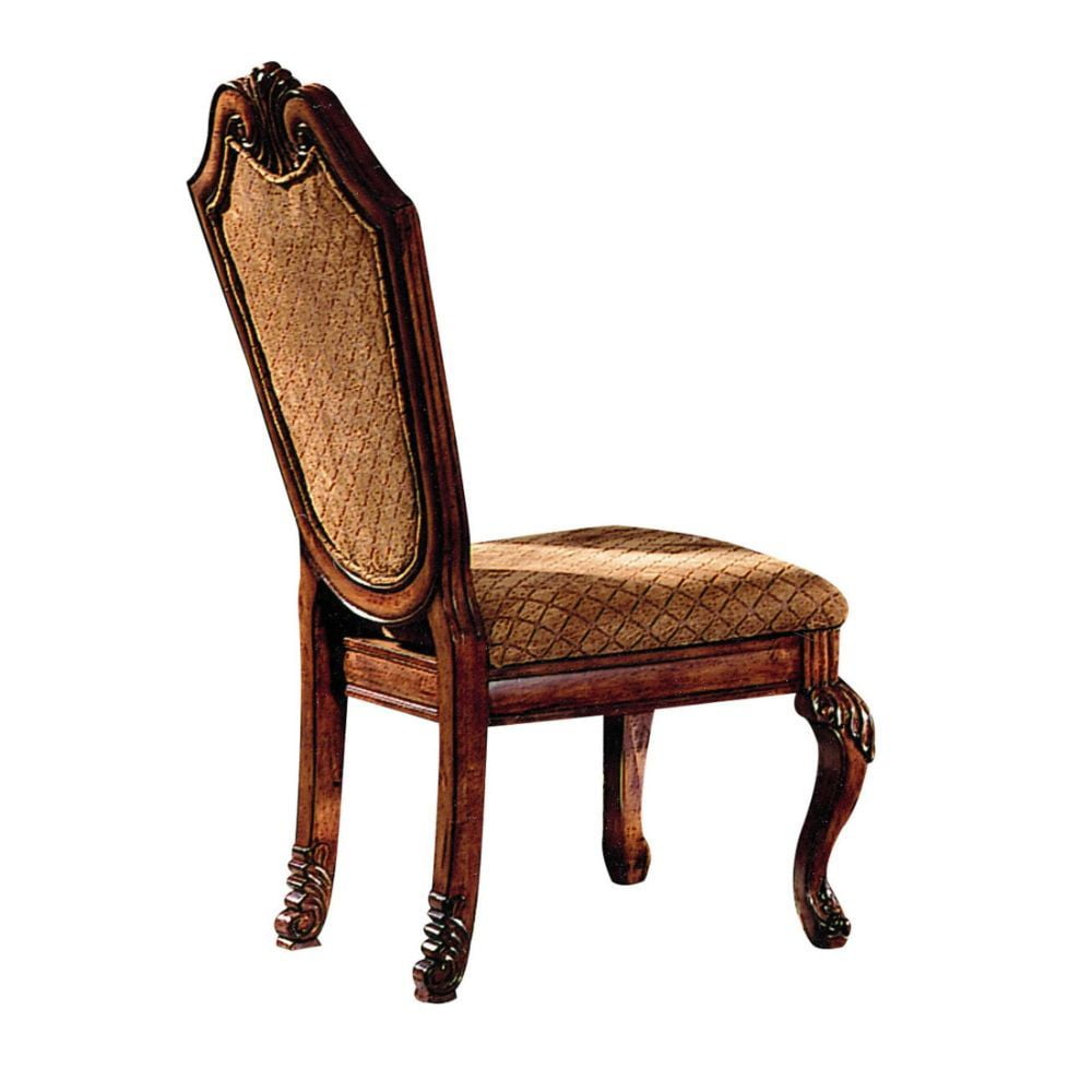 Picture of Acme Furniture 04077A 23 x 28 x 45 in. Chateau De Ville Side Chair&#44; Fabric & Cherry - Set of 2