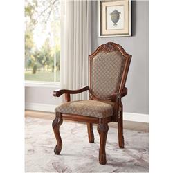 Picture of Acme Furniture 04078A 28 x 28 x 45 in. Chateau De Ville Arm Chair&#44; Fabric & Cherry - Set of 2