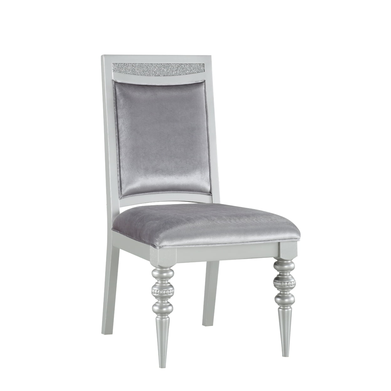 Picture of Acme Furniture 61802 20 x 24 x 39 in. Maverick Side Chair&#44; Fabric & Platinum - Set of 2