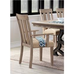 Acme Furniture 62333 19 x 22 x 39 in. Nathaniel Arm Chair, Fabric & Maple - Set of 2 -  Acme Furniture Industry Inc