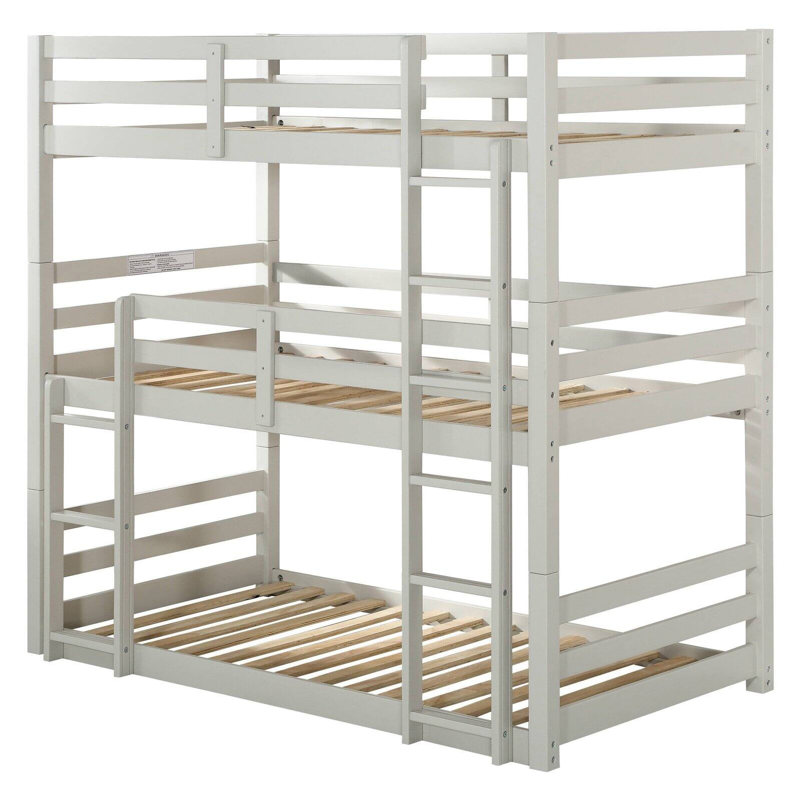 Picture of Acme Furniture 37420 80 x 43 x 78 in. Ronnie Triple Bunk Bed, Light Gray - Twin Size