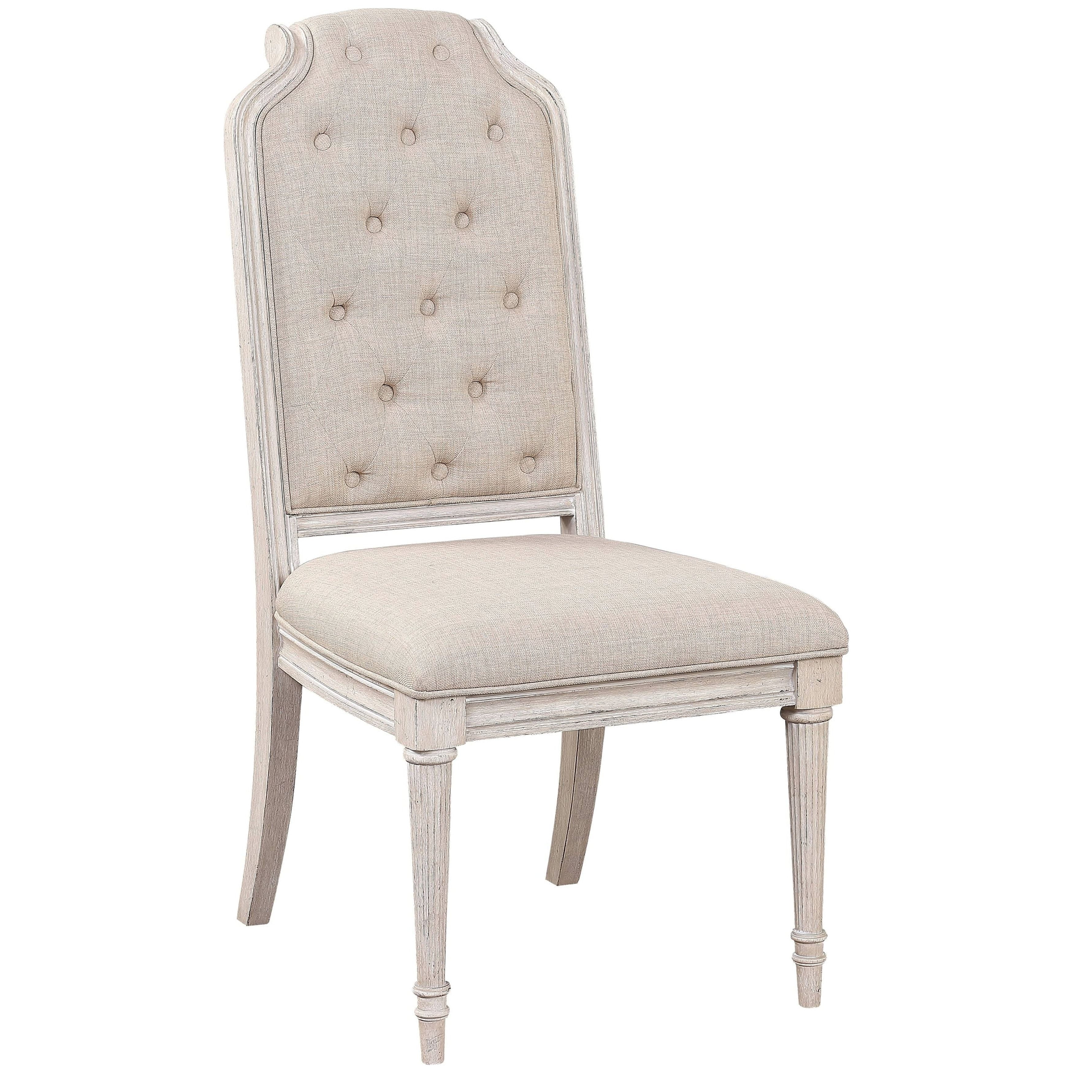 Picture of Acme Furniture 67532 Wynsor Side Chair&#44; Fabric & Antique Champagne - Set of 2