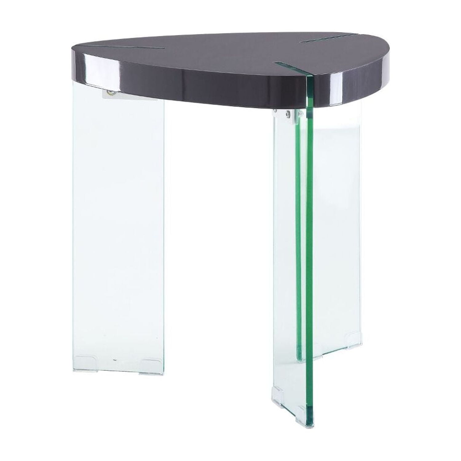 Picture of Acme Furniture 84917 22 x 22 x 23 in. Noland End Table&#44; Gray High Gloss & Clear Glass