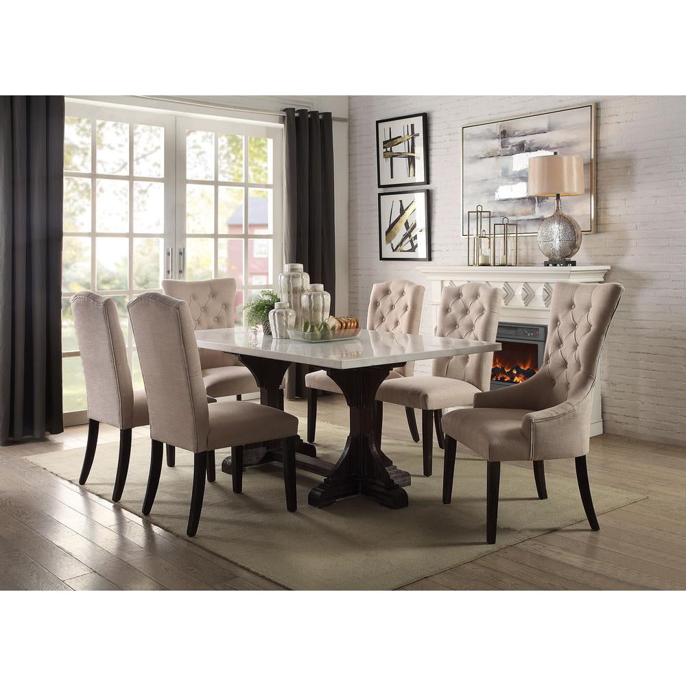 Picture of Acme Furniture 60180 72 x 40 x 30 in. Gerardo Dining Table&#44; White Marble & Weathered Espresso